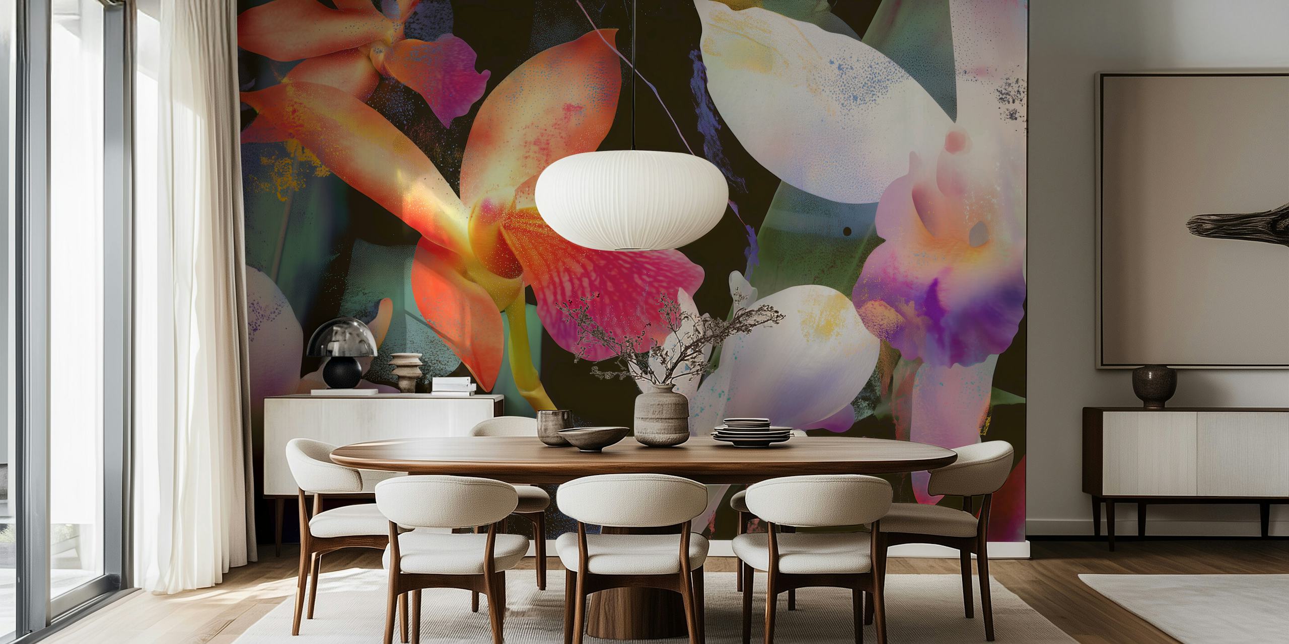 Tropical Orchid Dream wallpaper in een kamer