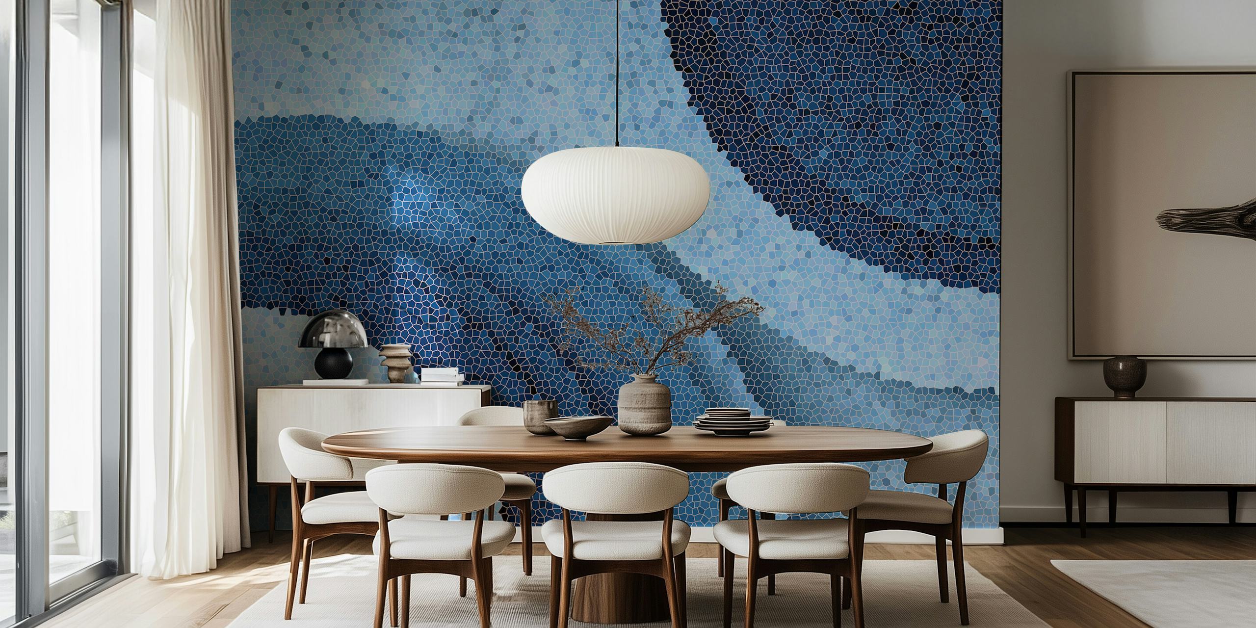 Tapeta Blue Mosaic Serenity v místnosti