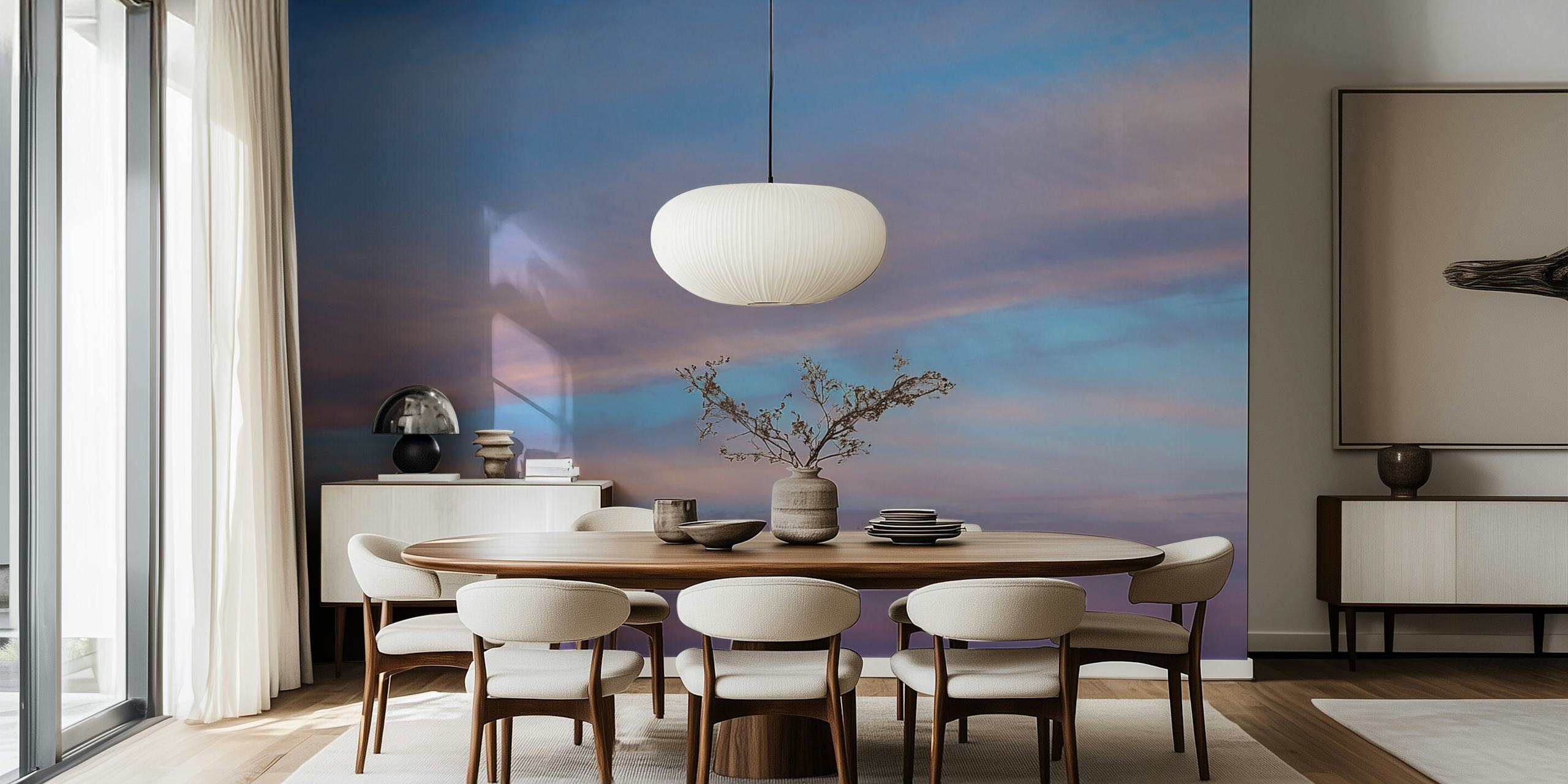 Soft blue and pink gradient clouds wallpaper