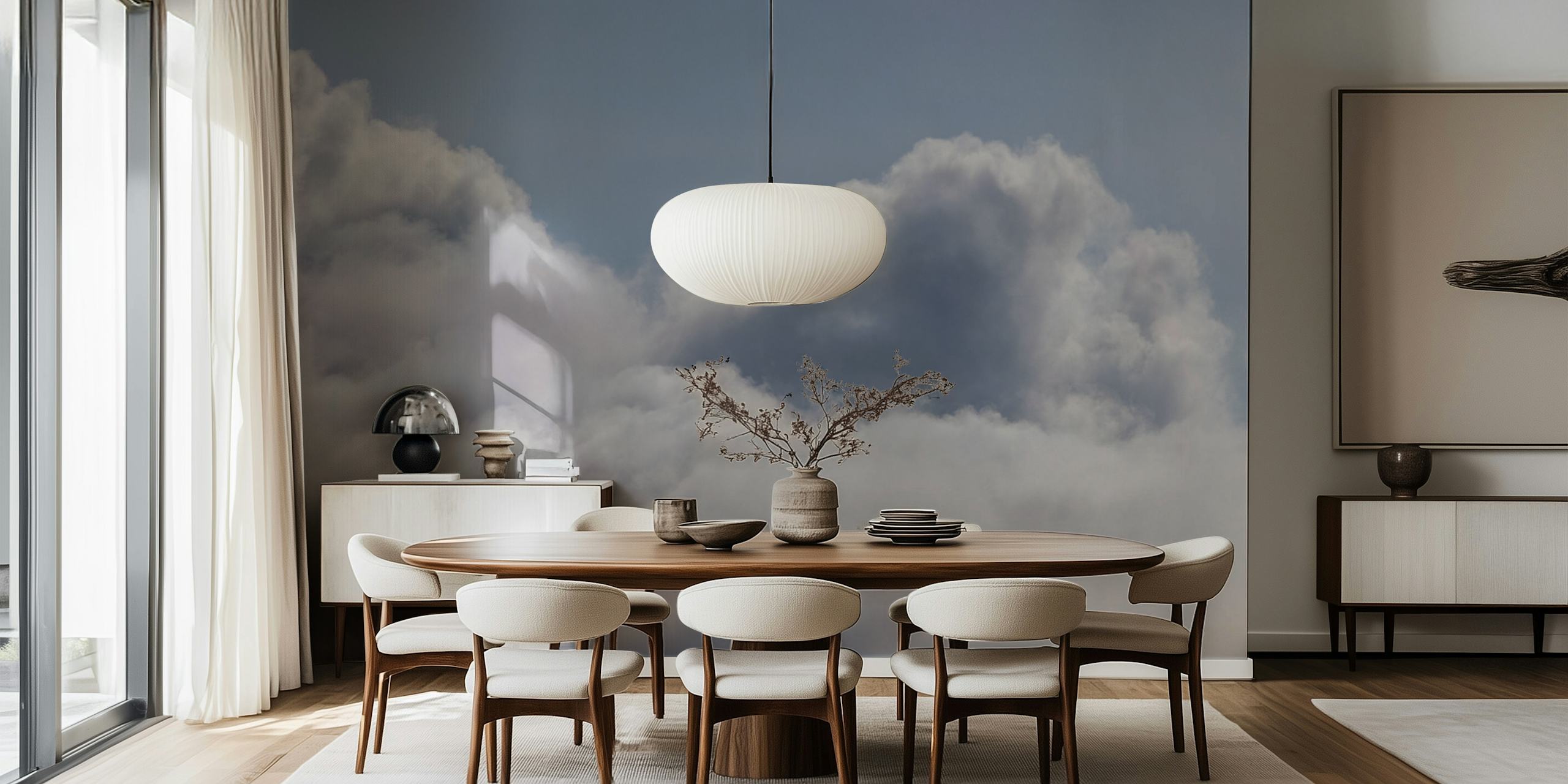 Airy Cloudy Bliss wallpaper in a room