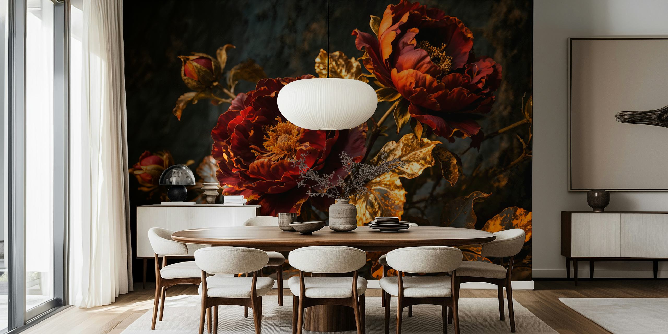 Ταπετσαρία Baroque Luxury Flowers σε οικείο περιβάλλον