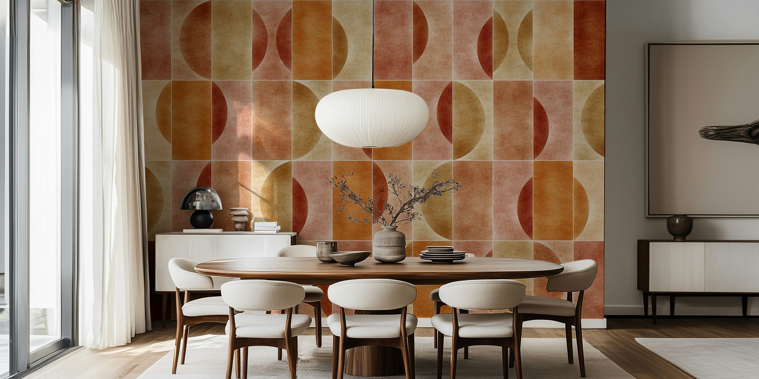 Papel tapiz Velluto Fall Geometry en una habitación
