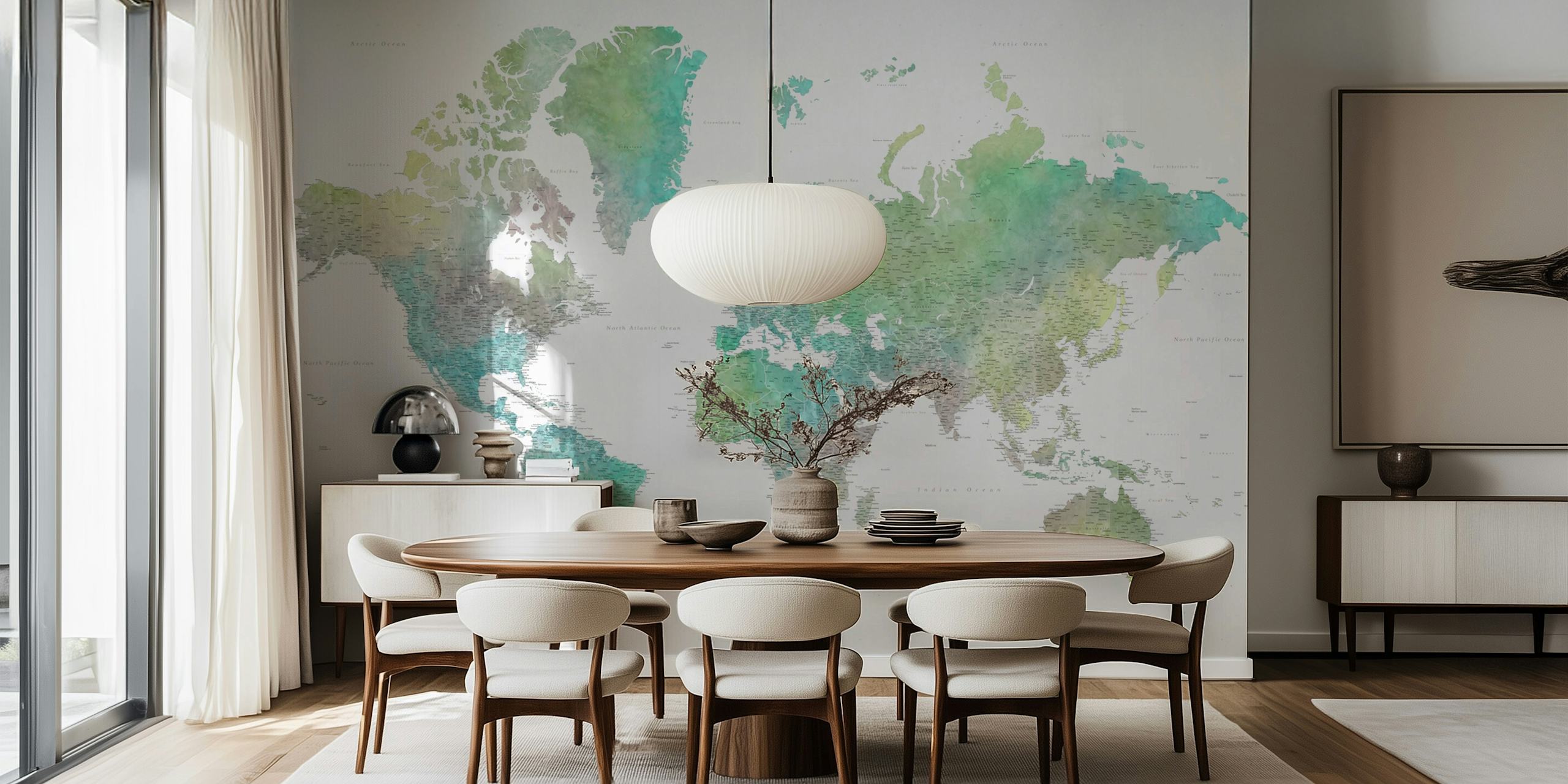High detail world map tapeta w pokoju