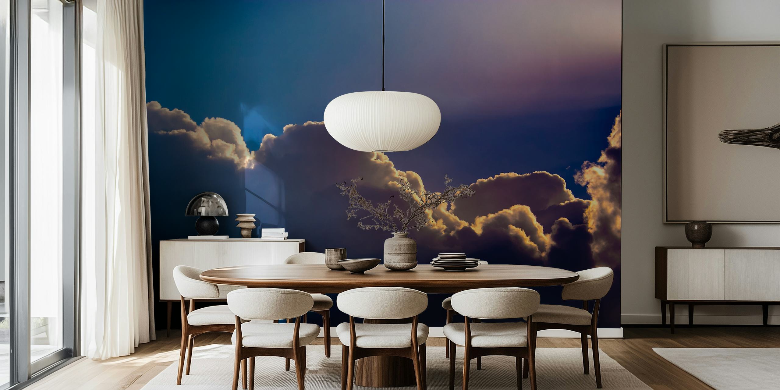 Soft cloudy sky with blue and white colors wallpaper