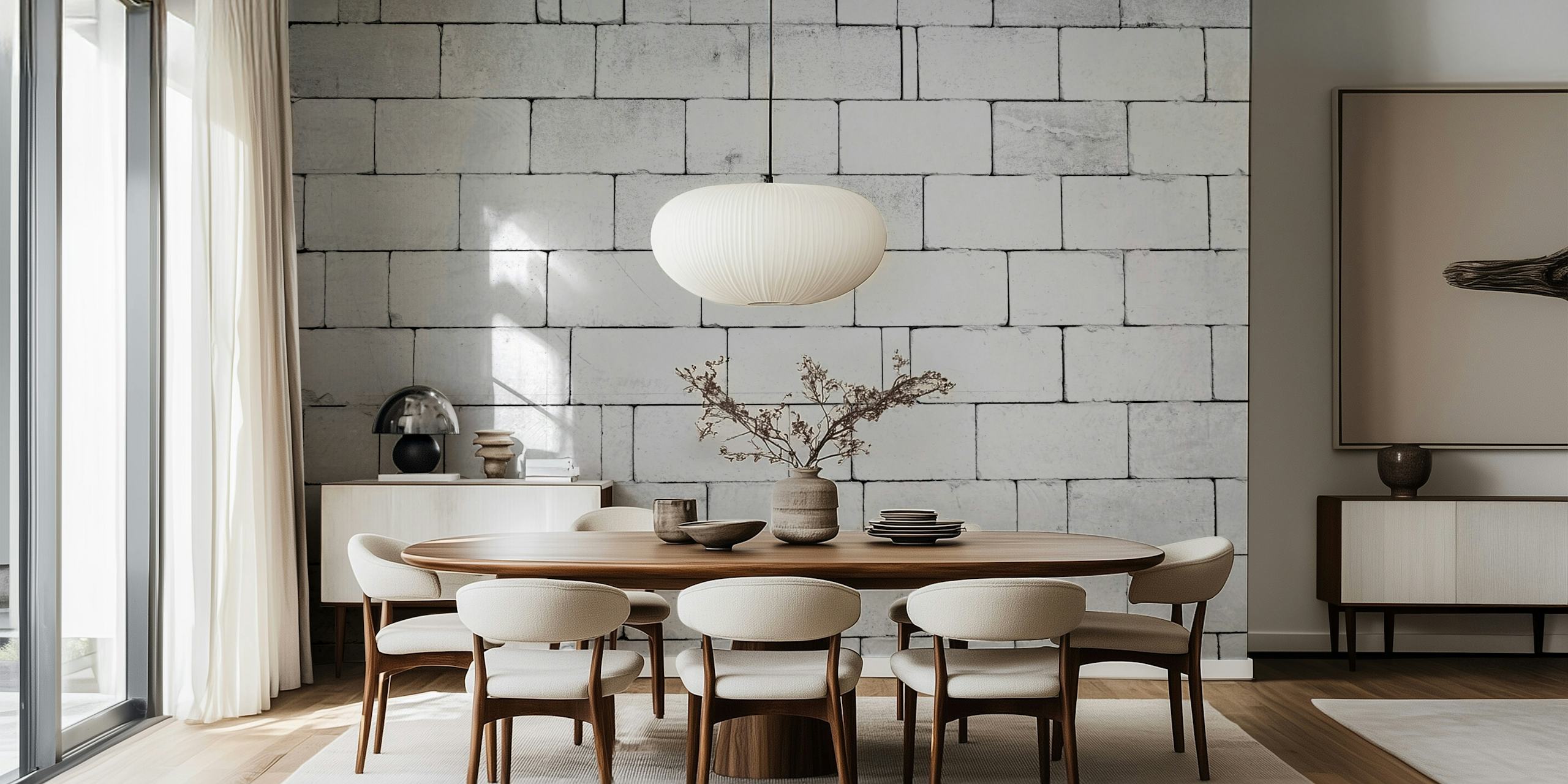 Black and white brick wall texture wallpaper