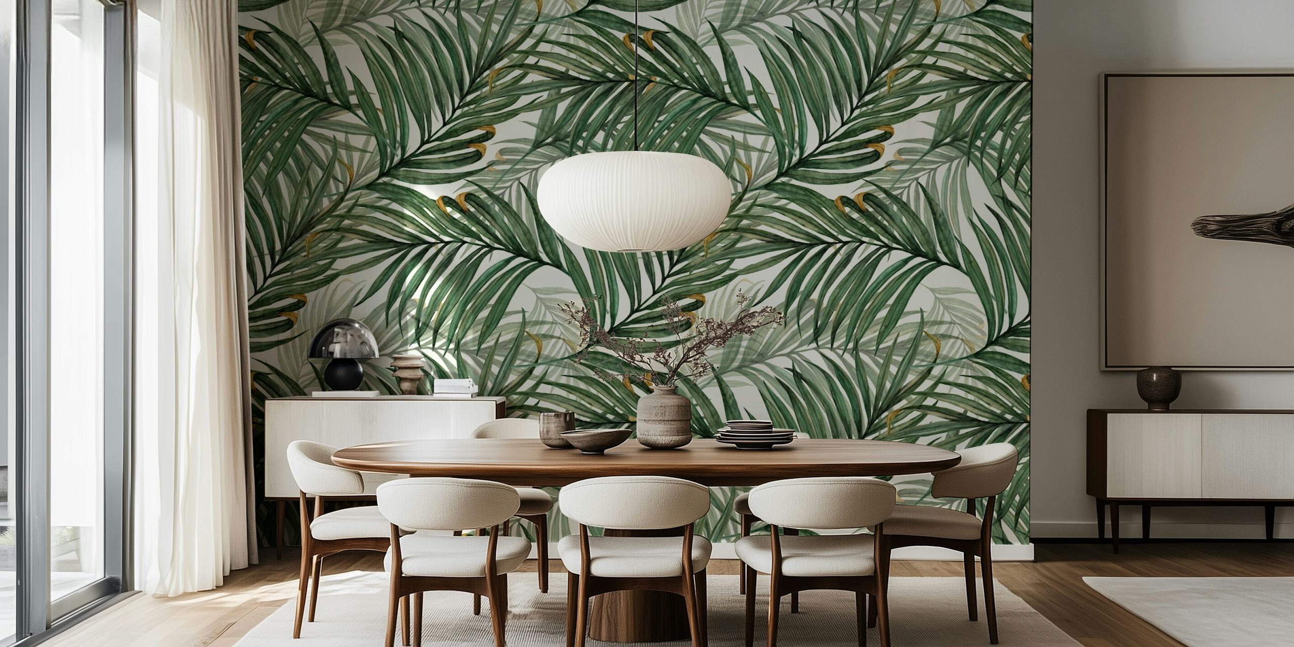 Palm Leaves Wallpaper wyświetlone w pokoju