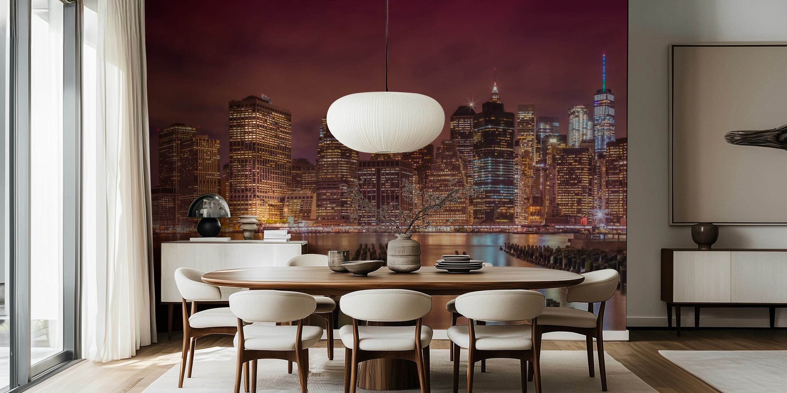 NYC Nightly Impressions con skyline notturno illuminato