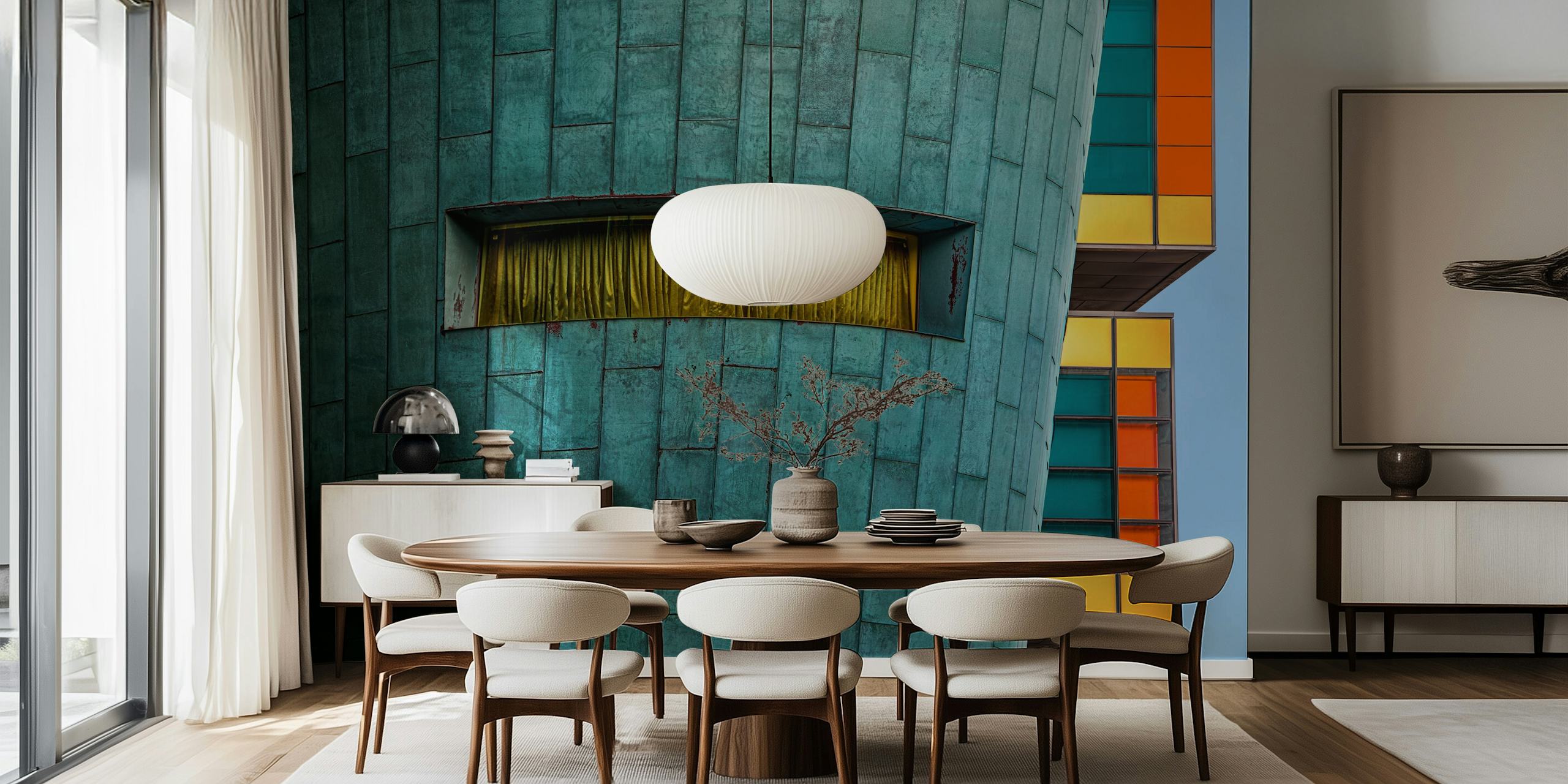 Curtain Call wallpaper design in a modern interior