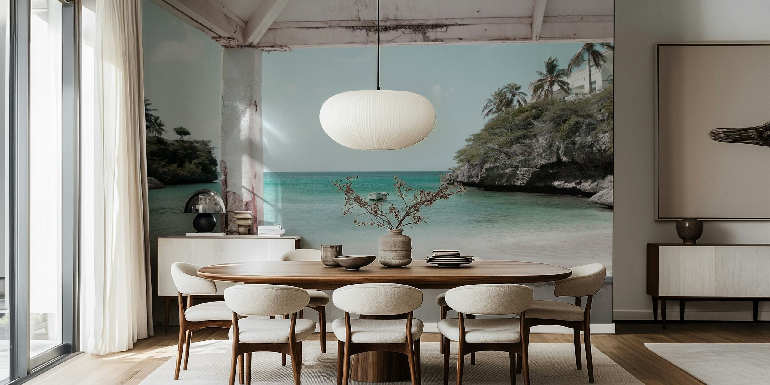 Blue Lagoon Beach Dream -tapetti huoneessa