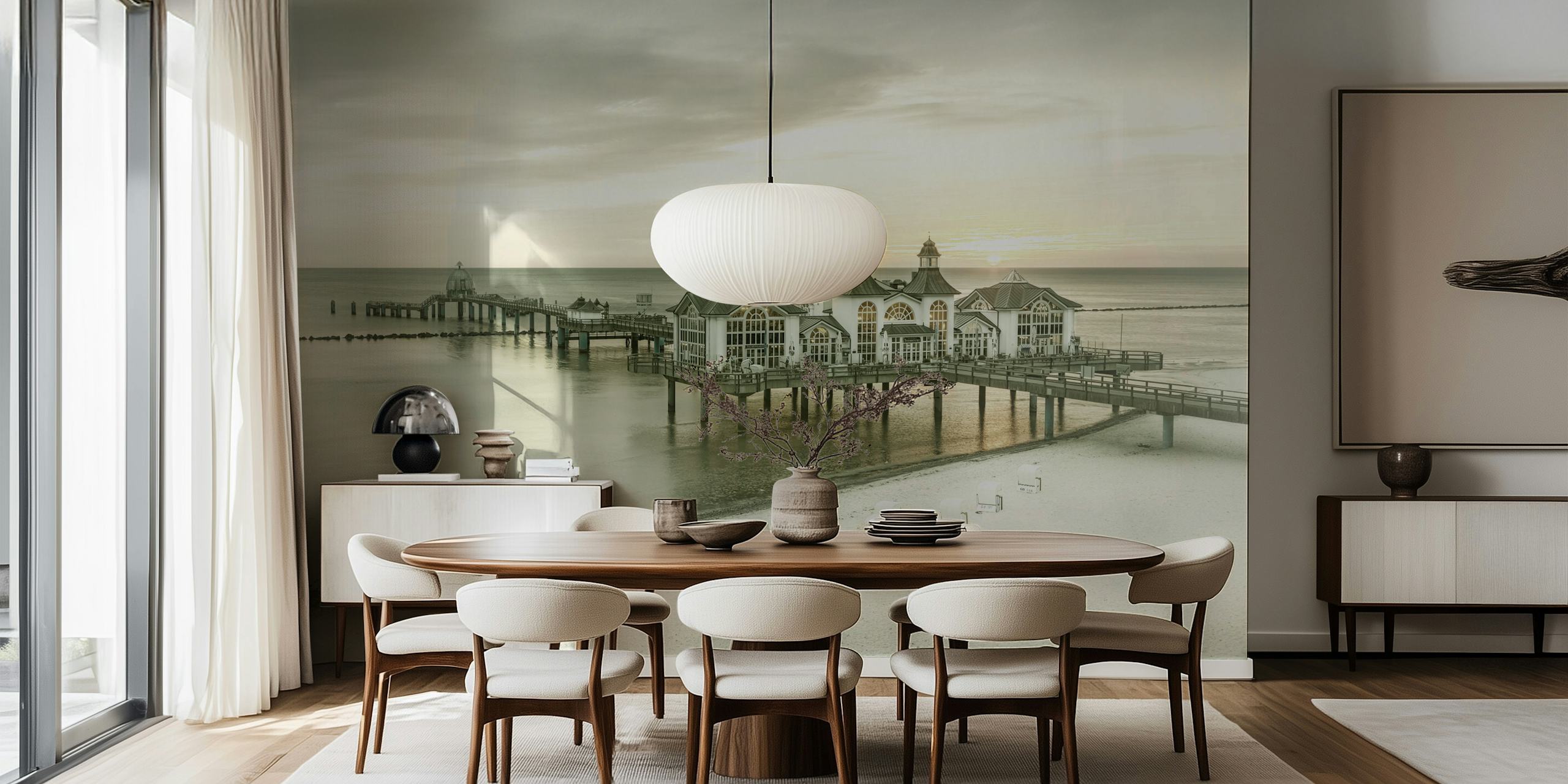 Fototapeta Sellin Pier při východu slunce nad Baltským mořem