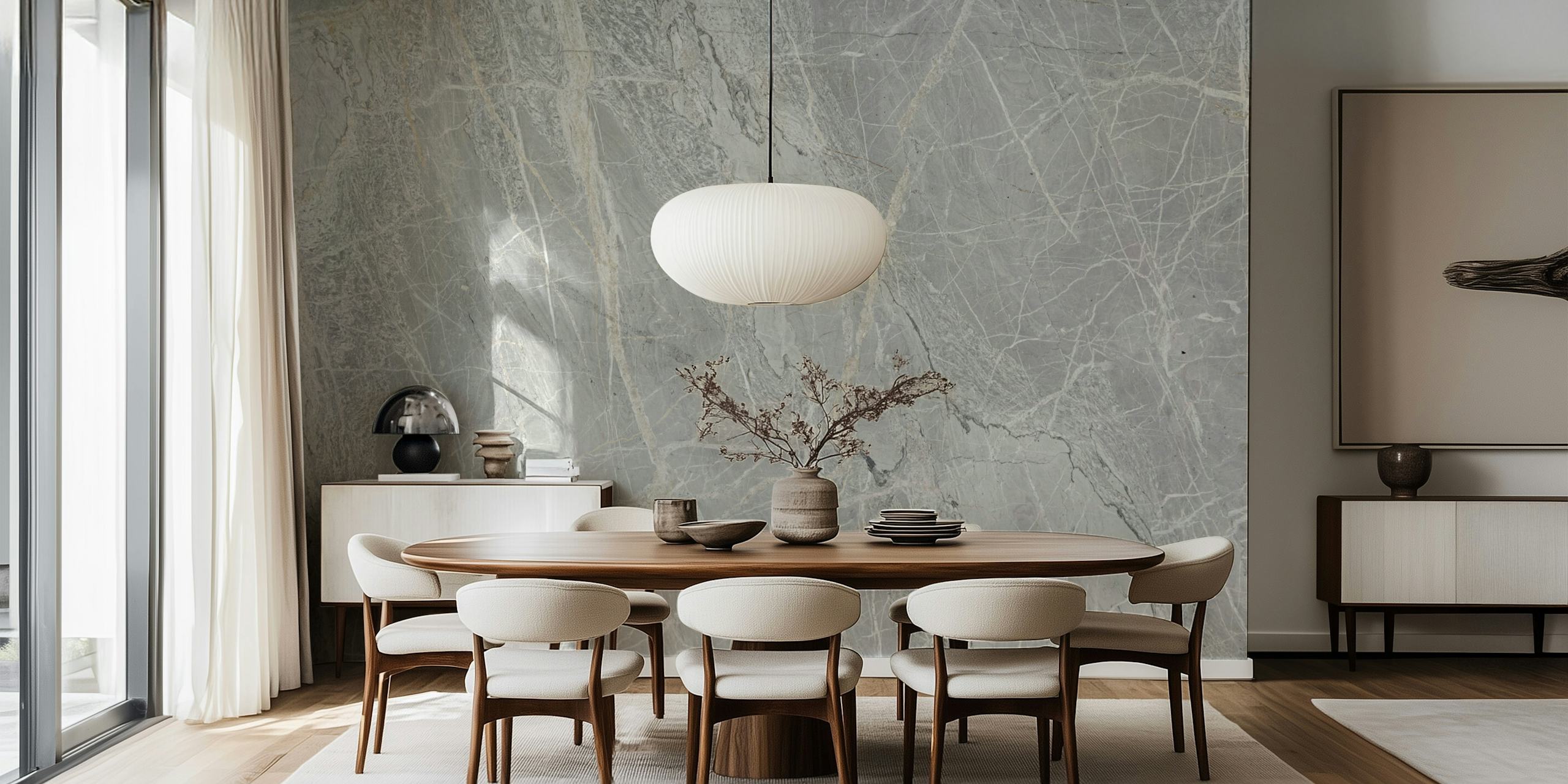 Marble Minimalism Abstract ταπετσαρία σε ένα δωμάτιο