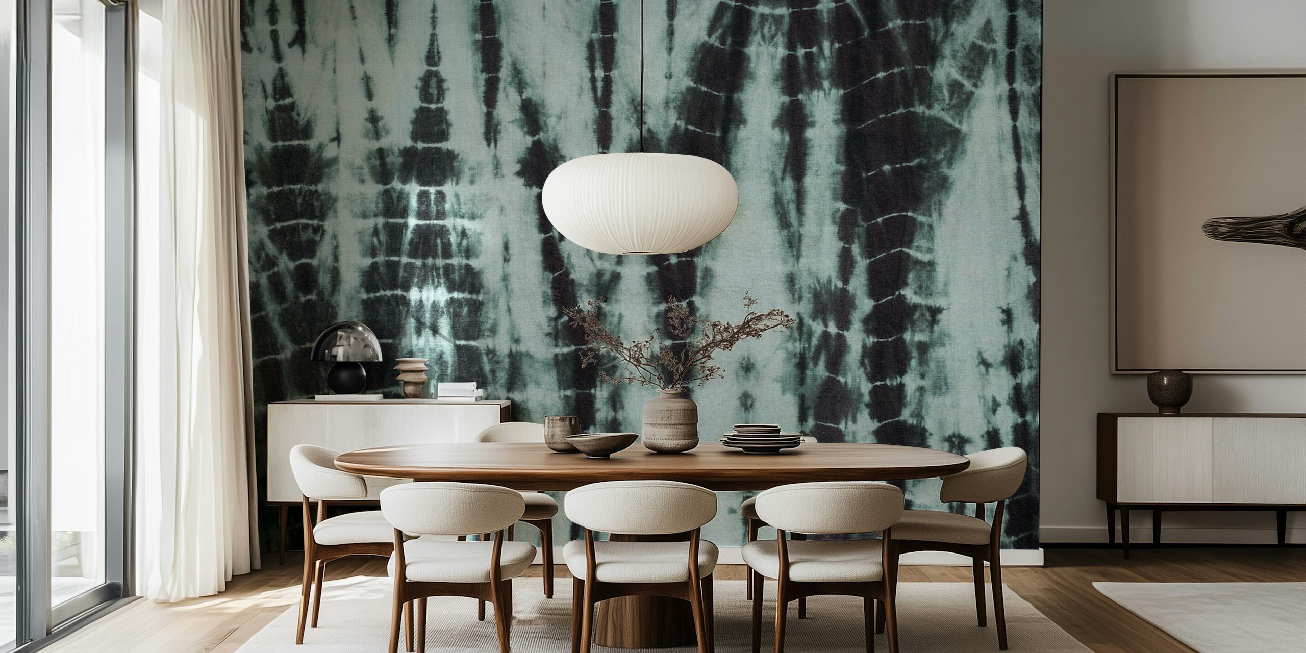 Black and white tie dye wallpaper with a textured pattern