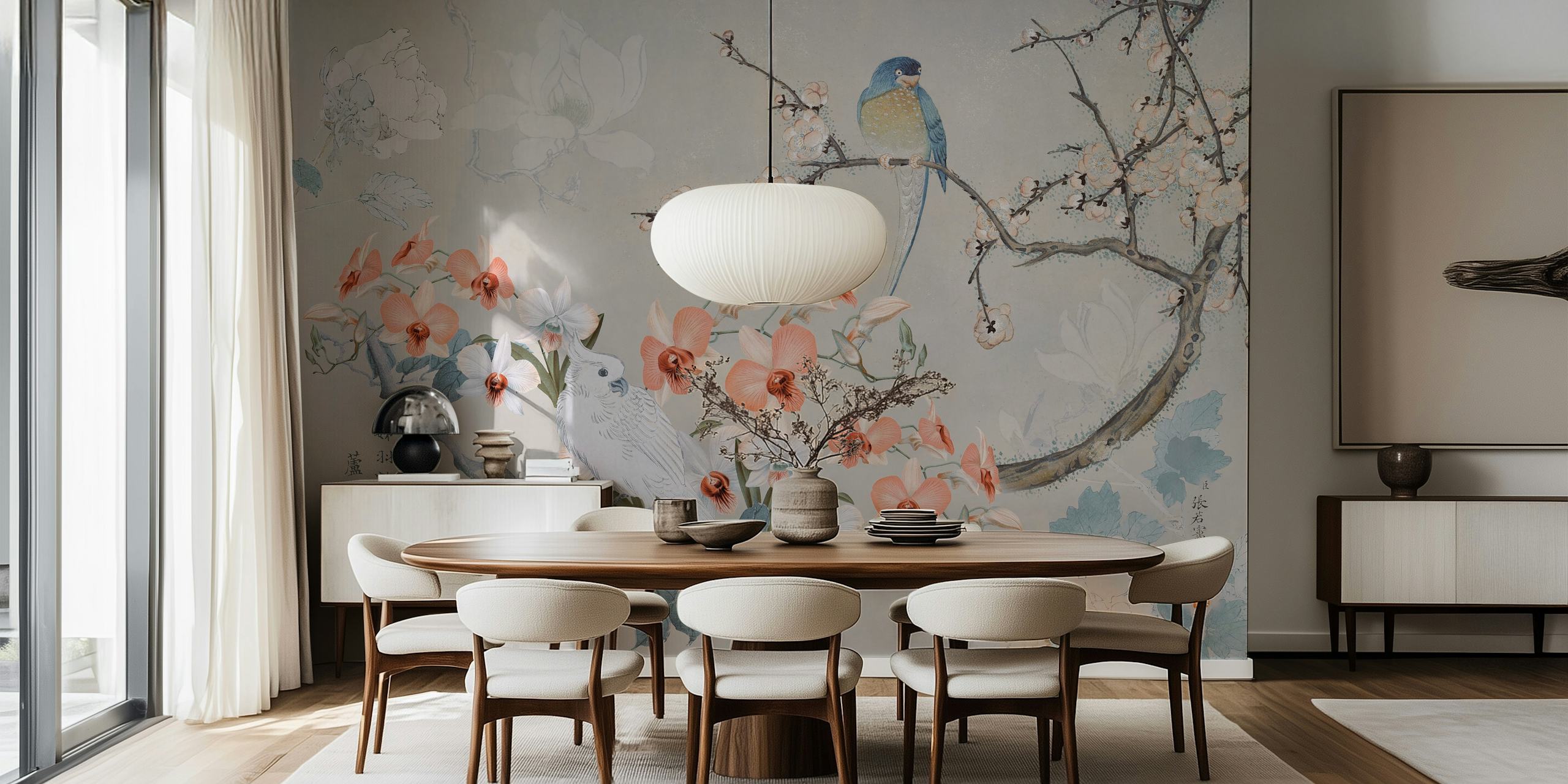 Dizajn tapete Spring Birds Chinoiserie
