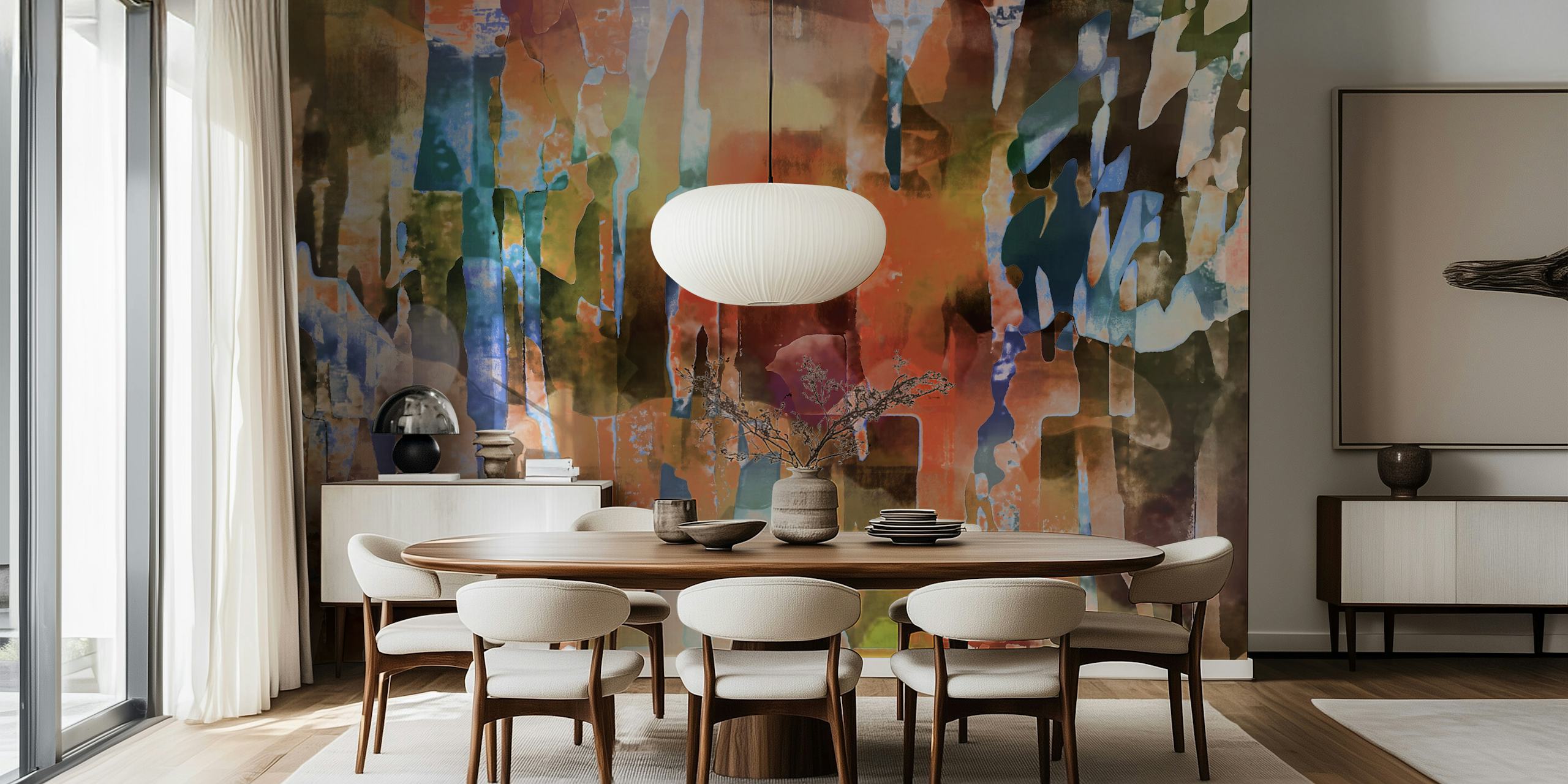 African Dye 11 tapet i en rumsmiljö