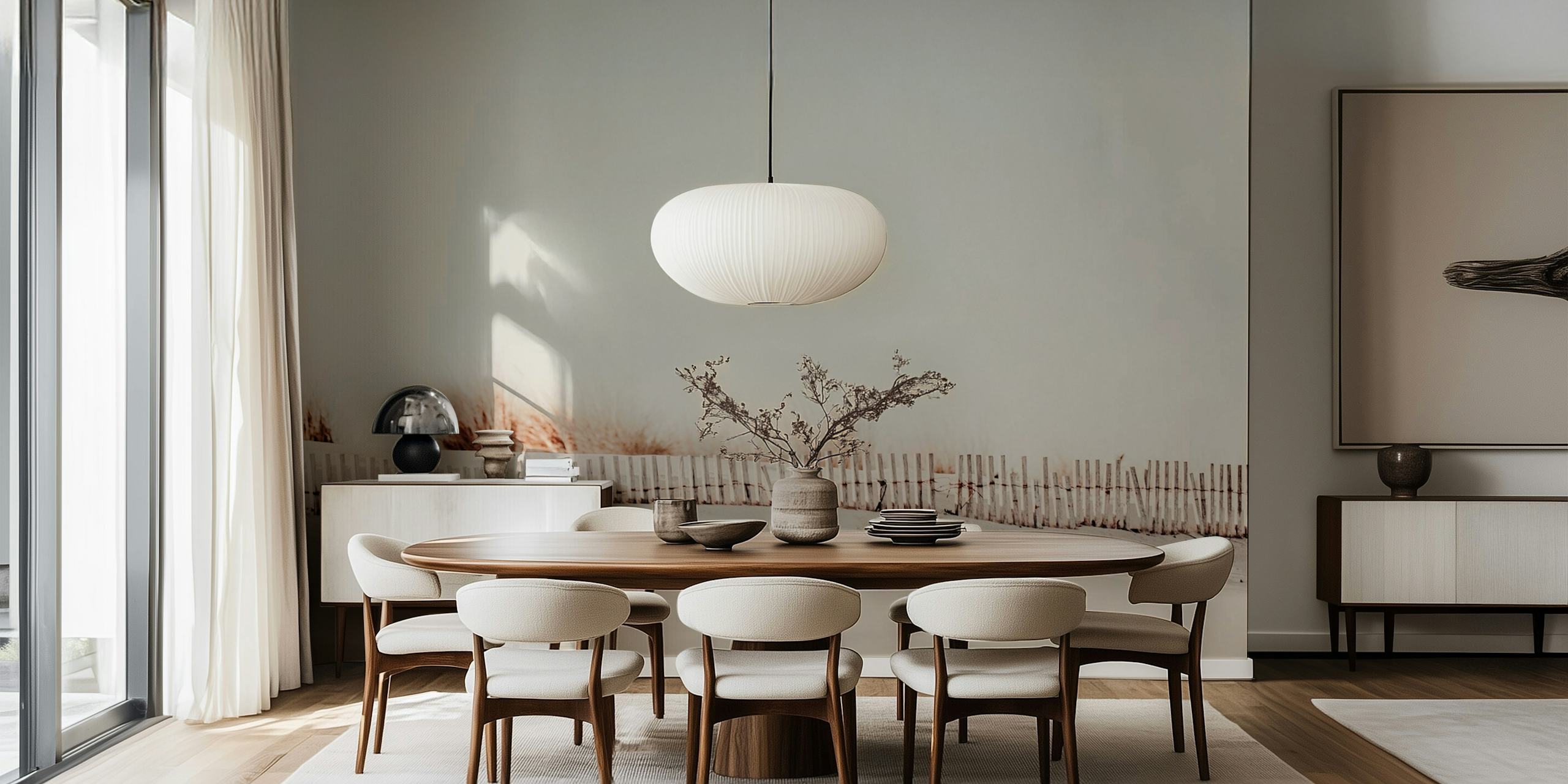 Cashmere Beige Dunes wallpaper in a room