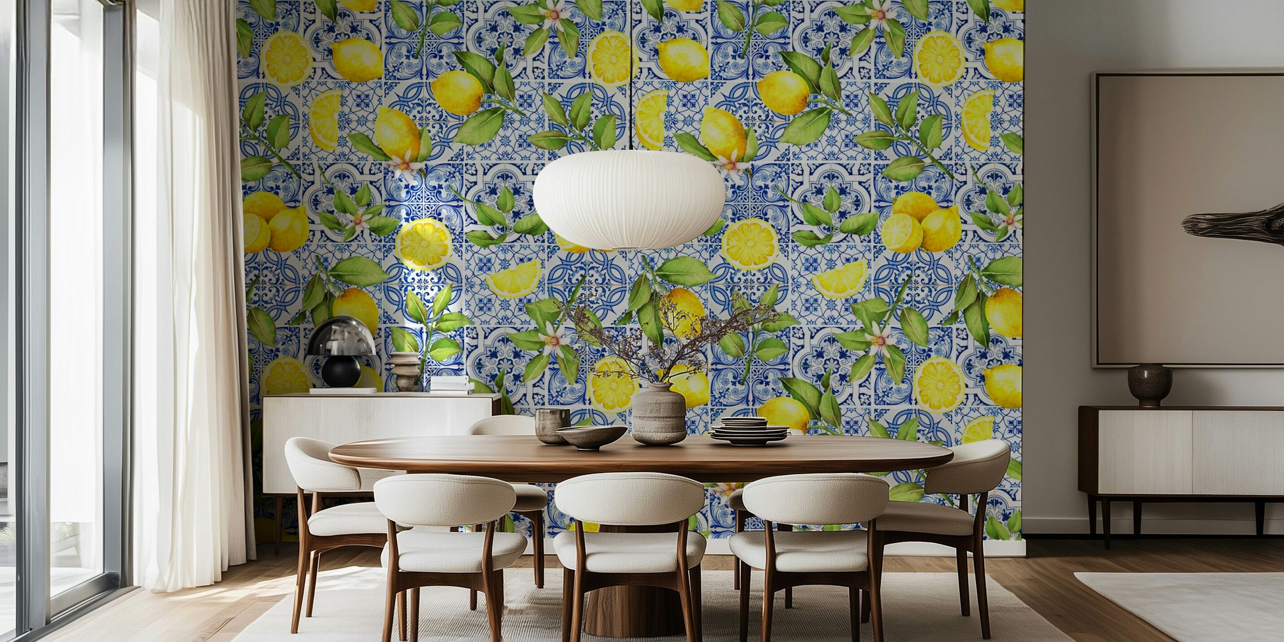 Tapeta Mediterranean Summer Tiles w pokoju