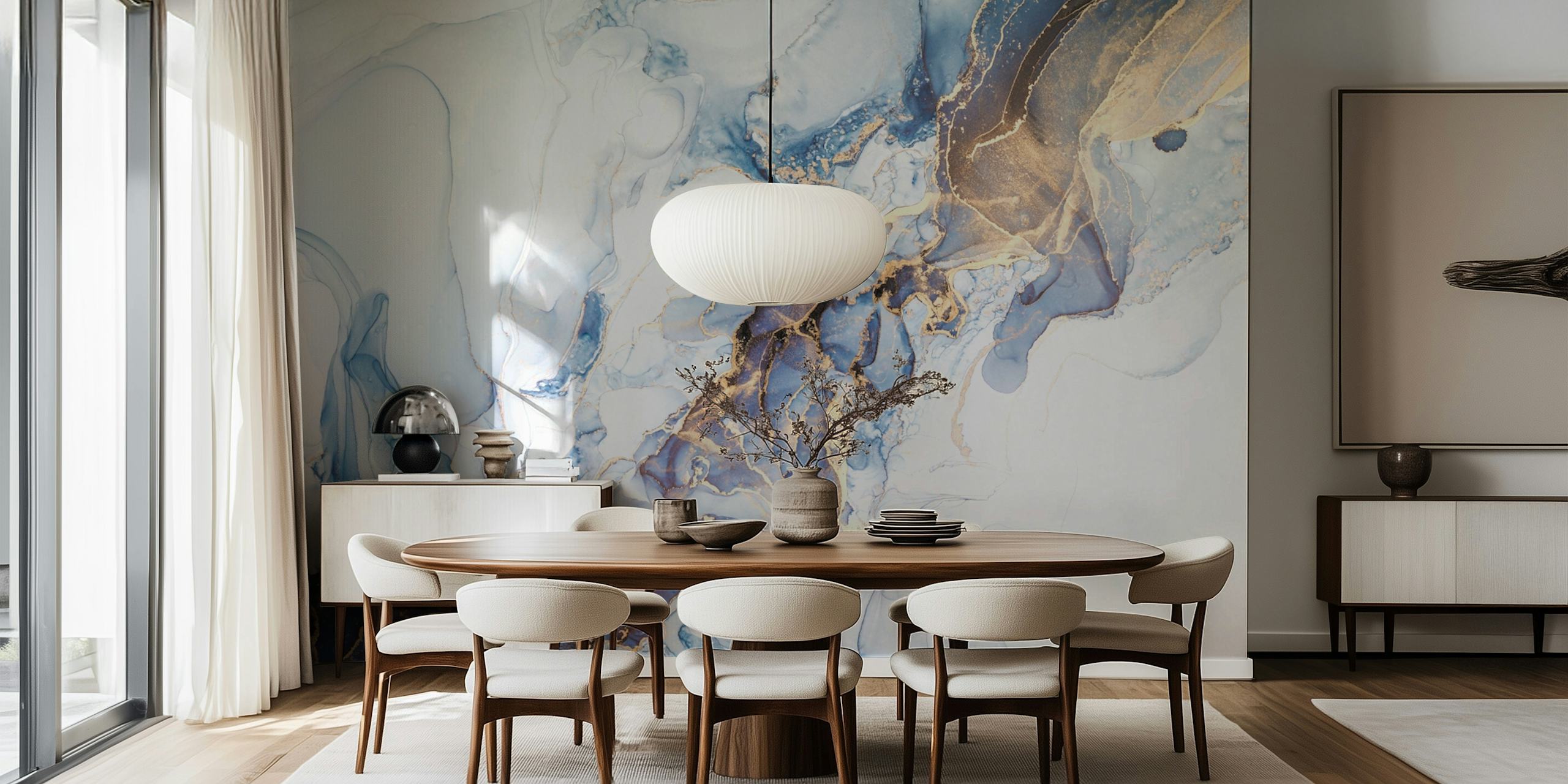 Luxury abstract ink tapet i et rom