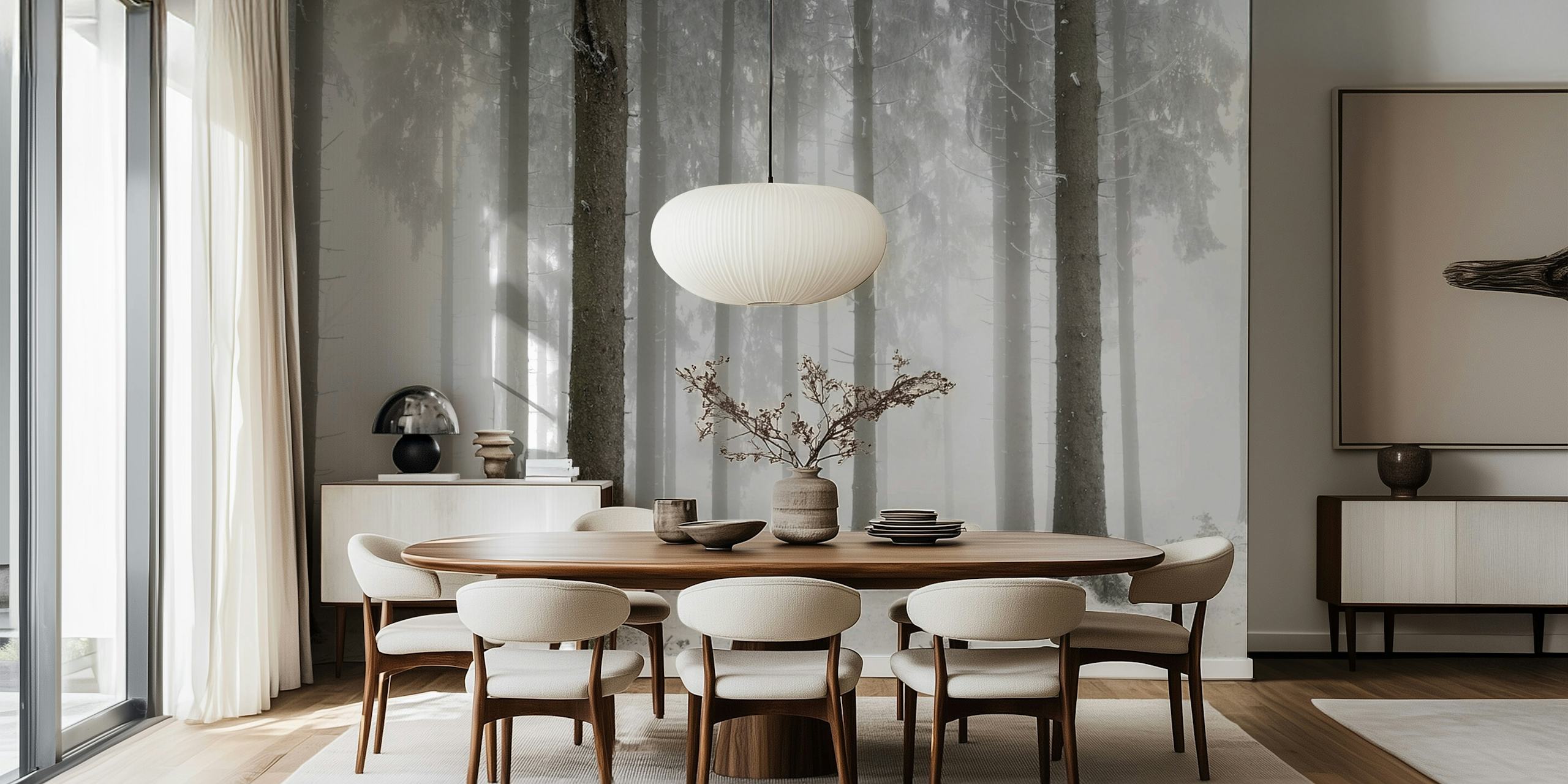 Winter Forest veggdekor i et rom
