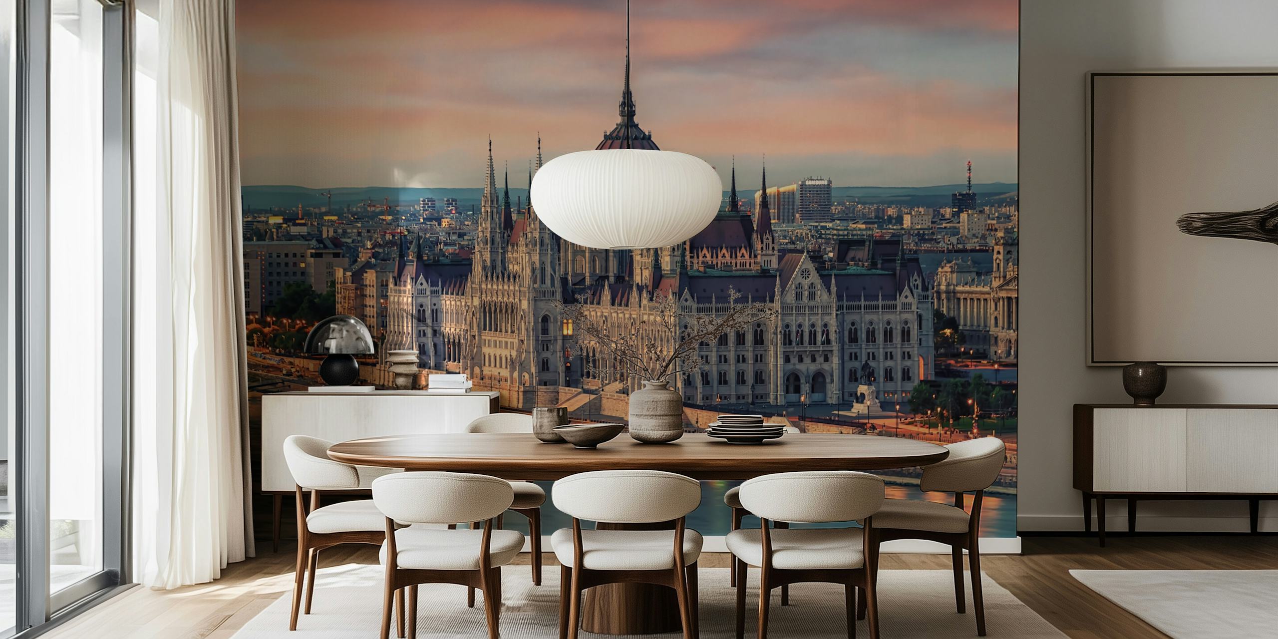 Papel de parede Hungarian Parliament Building em um quarto