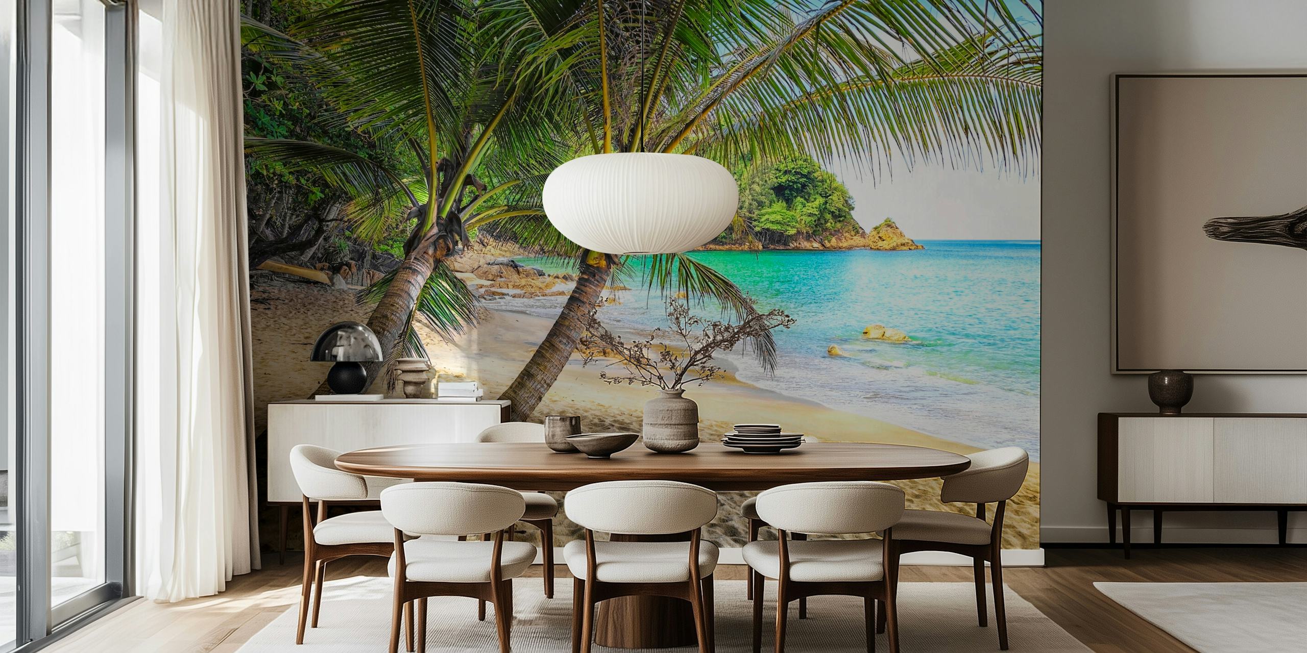 Papier peint Banana Beach dans un cadre de pièce