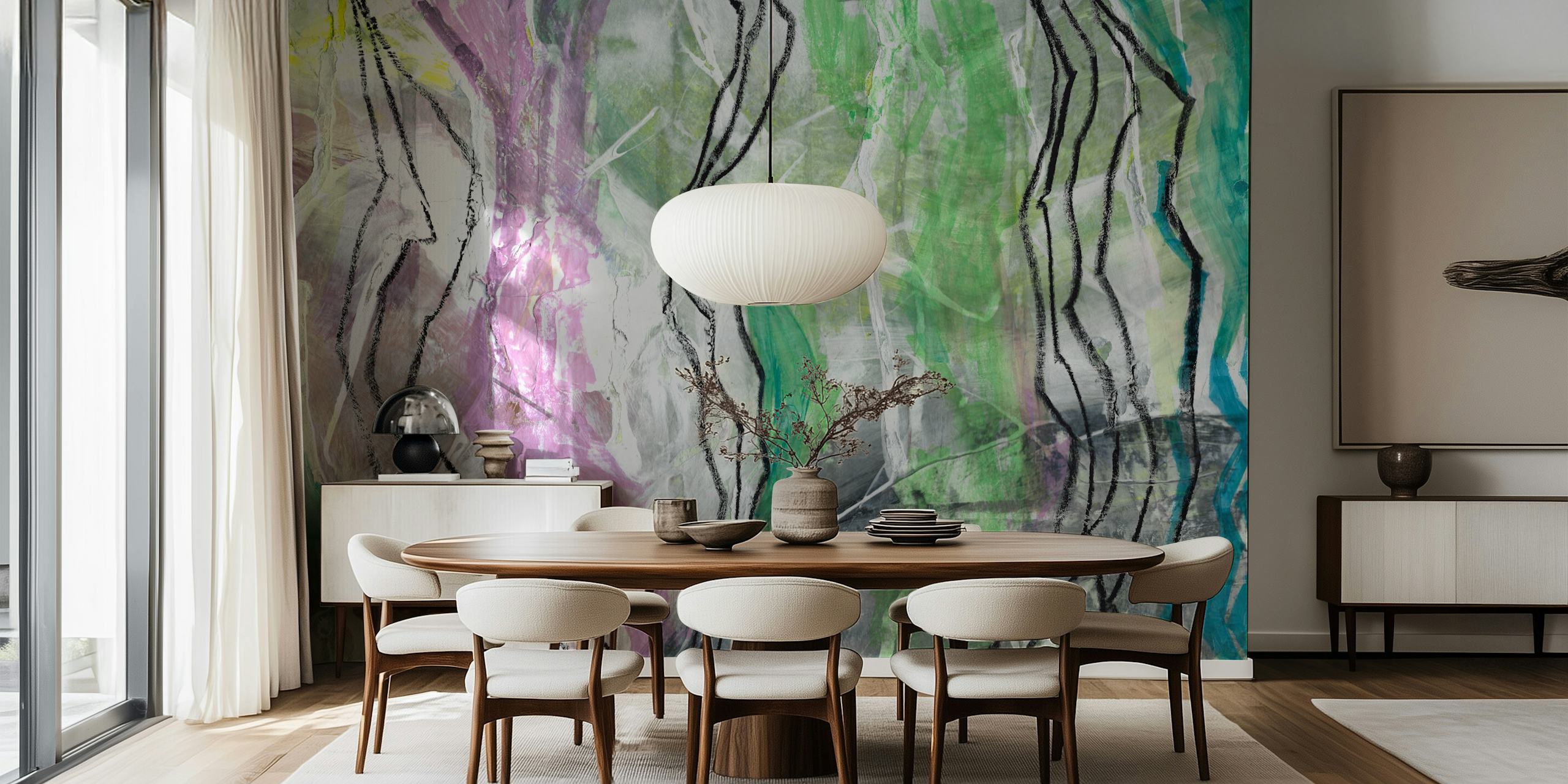 Graffiti wall Tapete in einem Raum