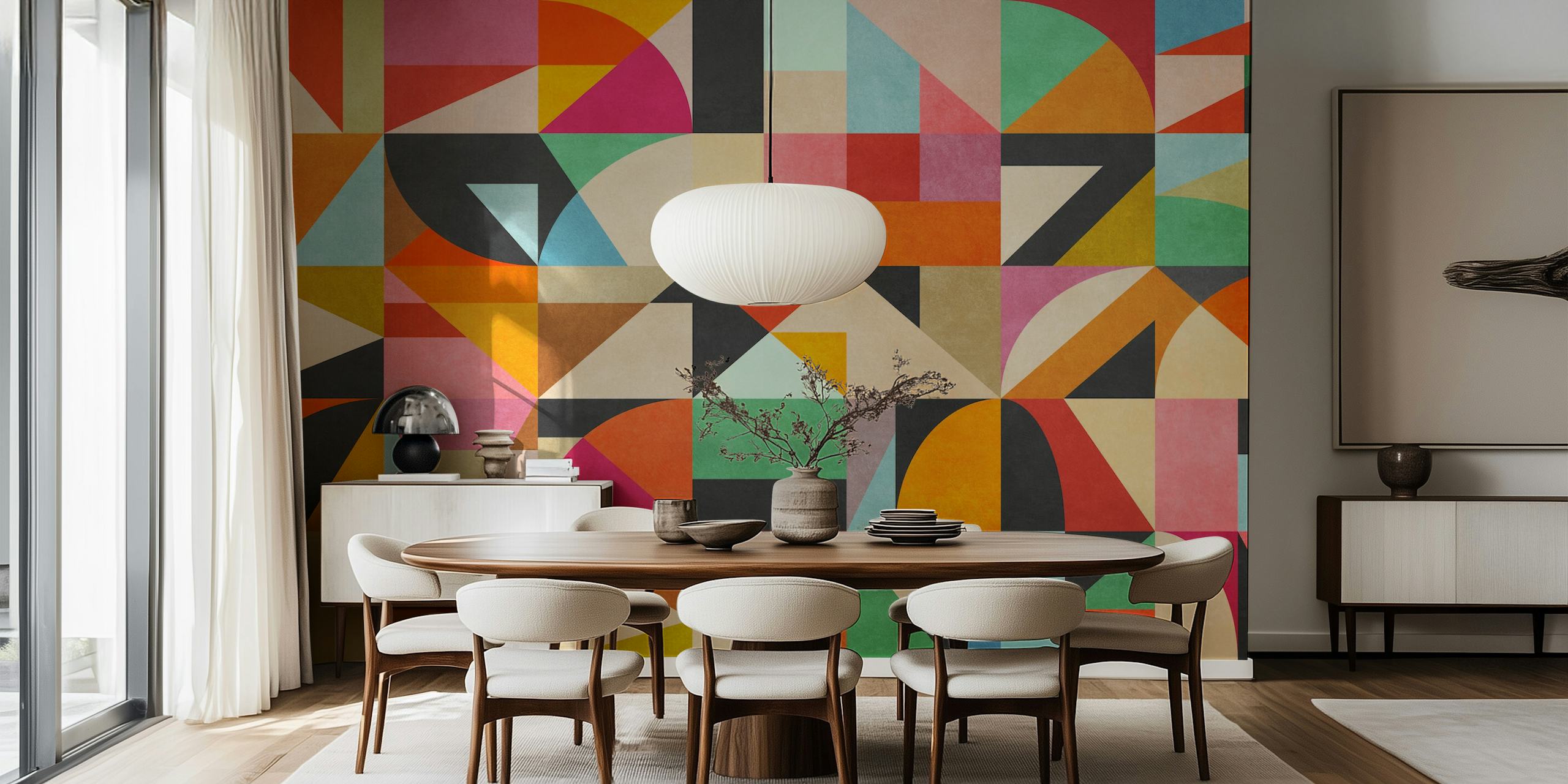 Geometric Concept 40 papel de parede em um quarto