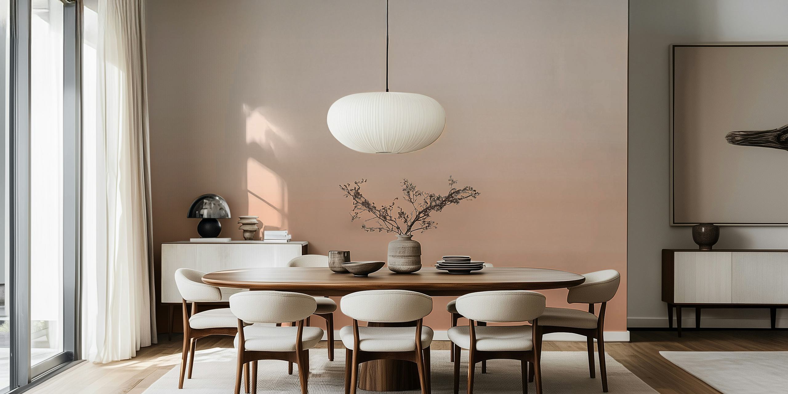 Papel tapiz Pastel coral shading en una habitación
