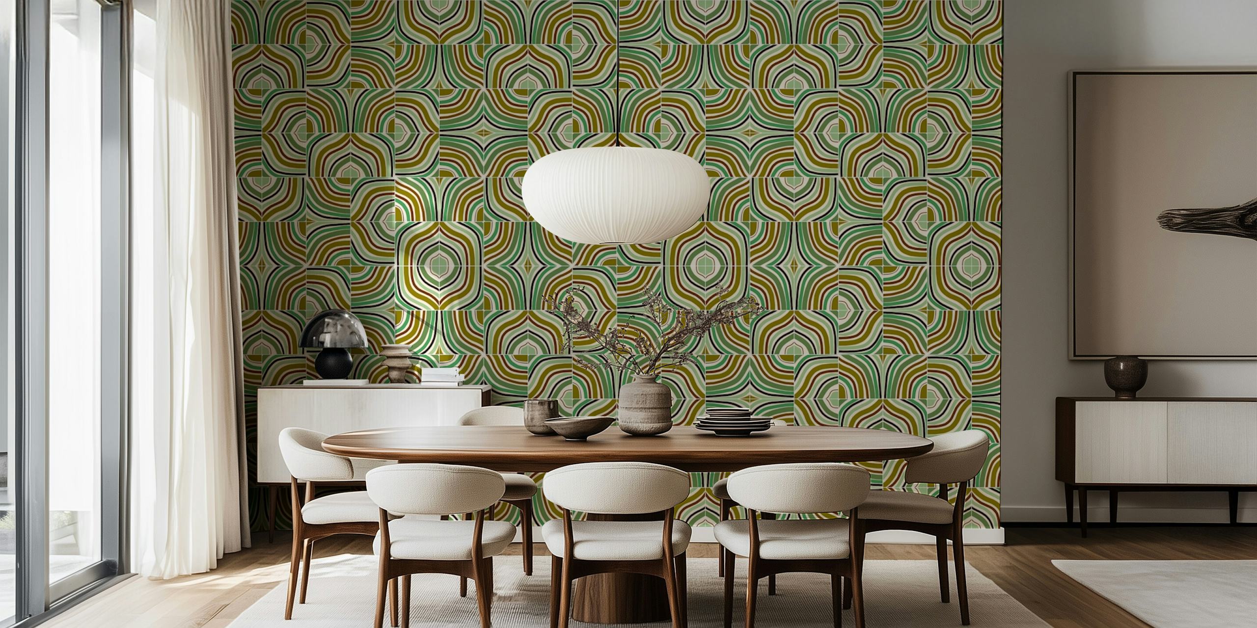 Jade Rainbow Mixed Tiles tapeta u sobi