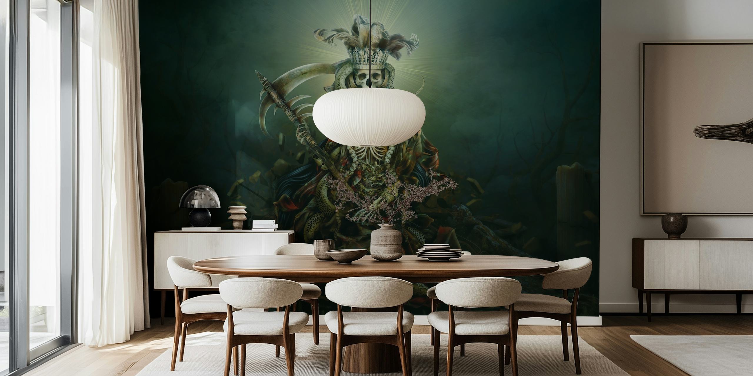 Skeleton Queen II wallpaper in a room setting