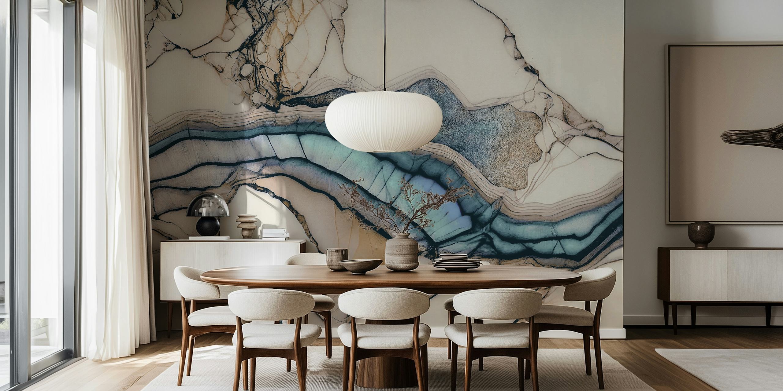 Eclectic Luxury Stone Mix wallpaper in interior