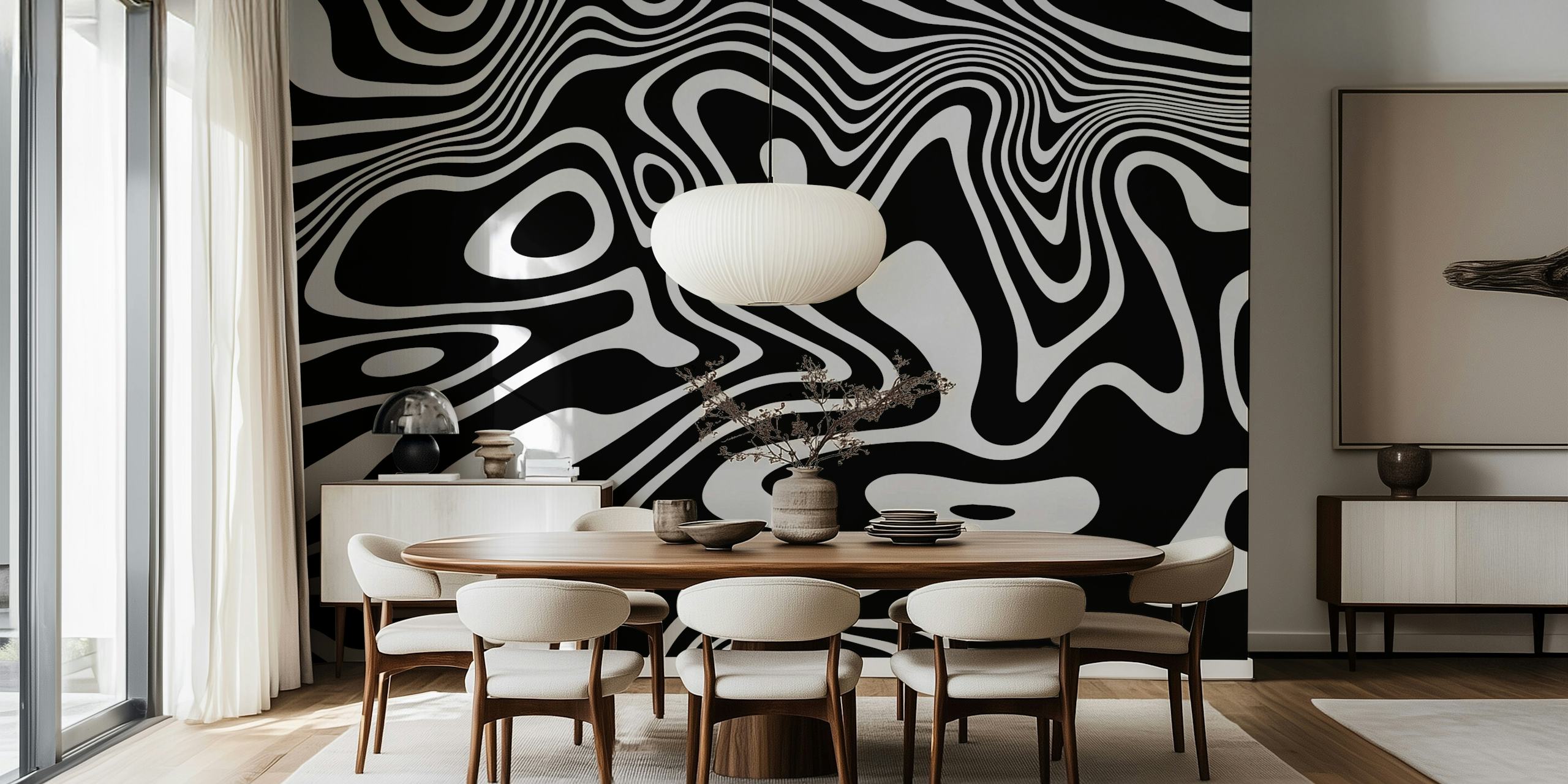 Black And White Op-Art tapet i rommet