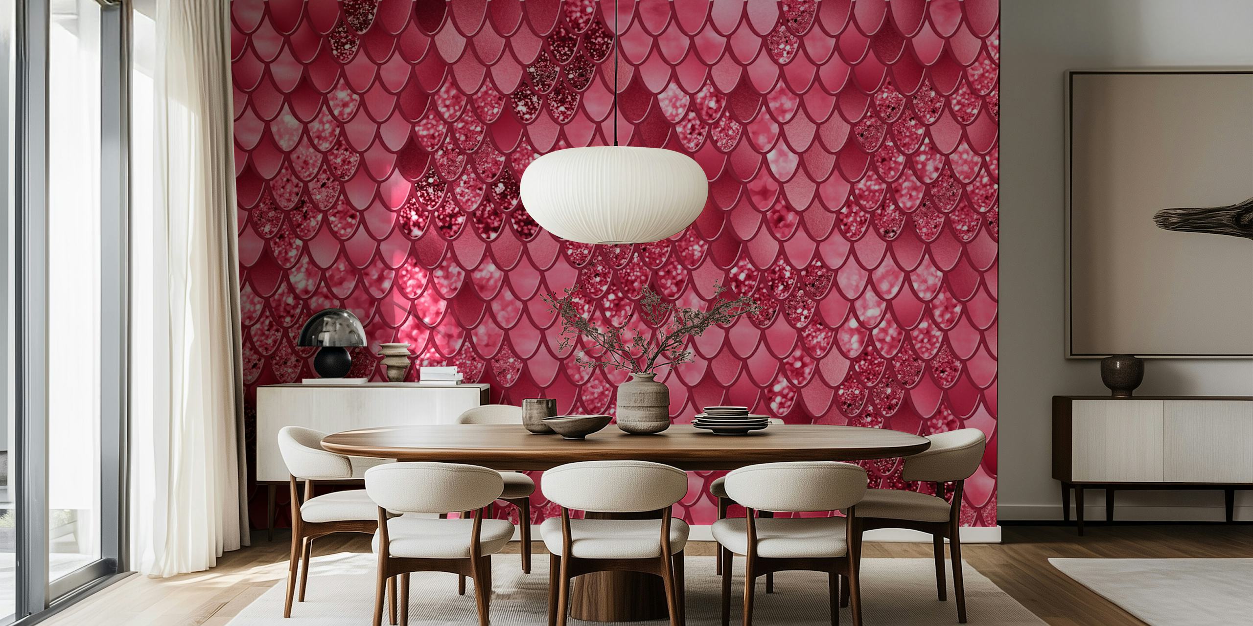 Mermaid Scales Glam 2 wallpaper in a room