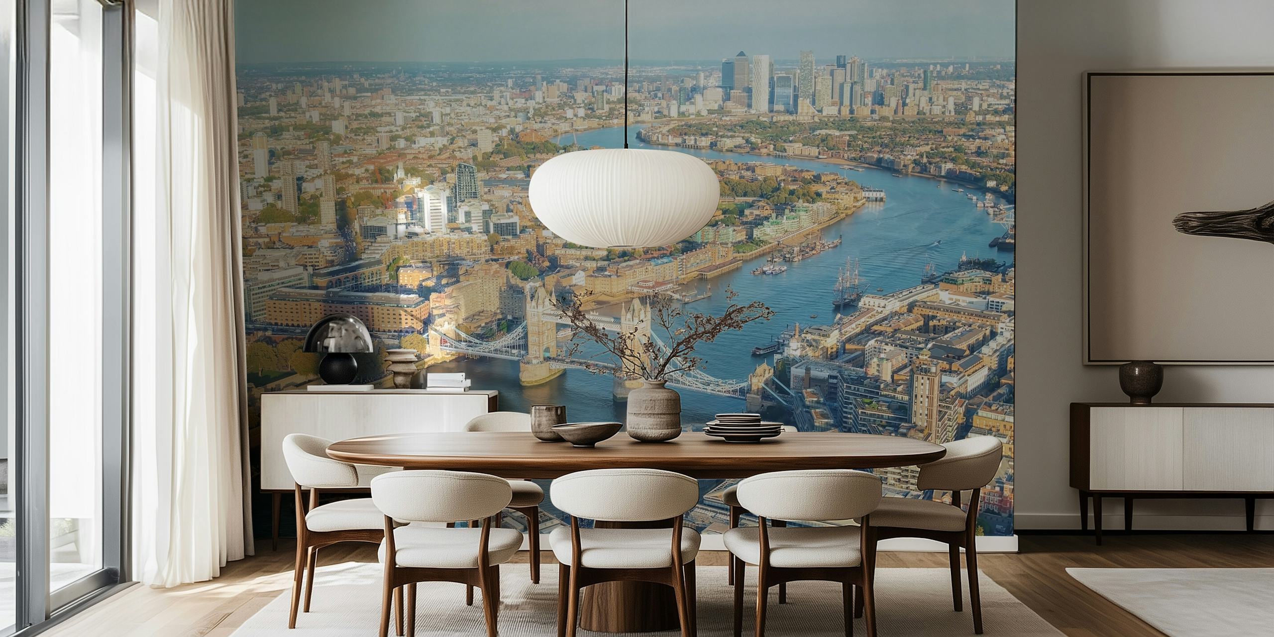 Carta da parati della skyline di London City in una stanza
