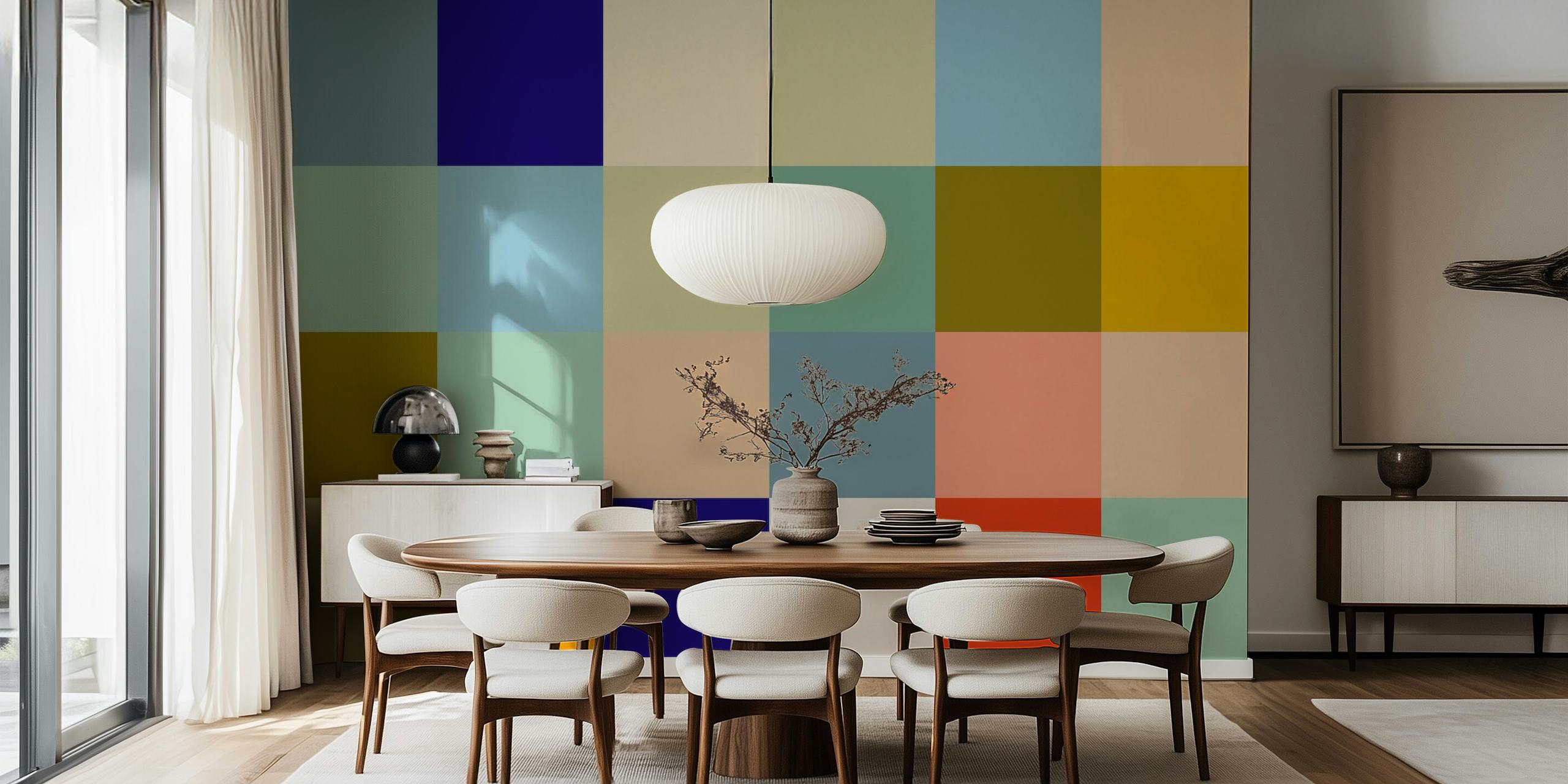Vivid Squares tapet i et rom
