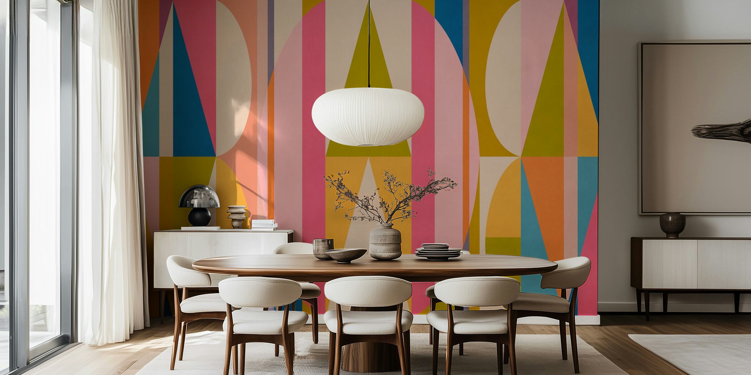 Colorful Abstract Geometric wallpaper i et rom