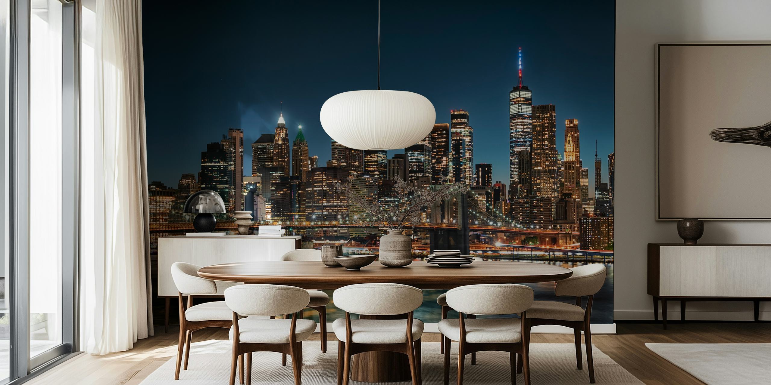Manhattan Twilight wallpaper in a room setting