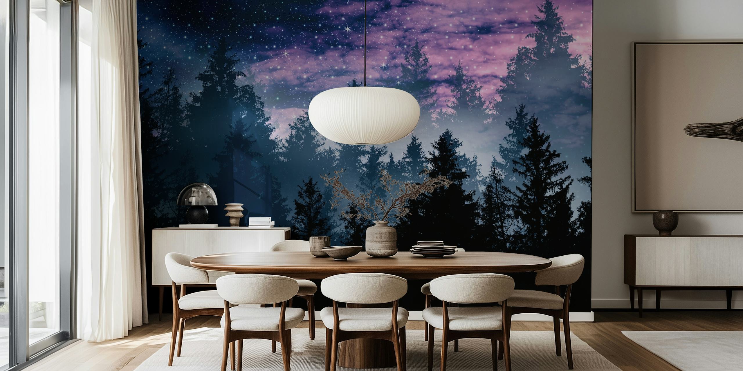 Forest Galaxy Dream wallpaper in a room