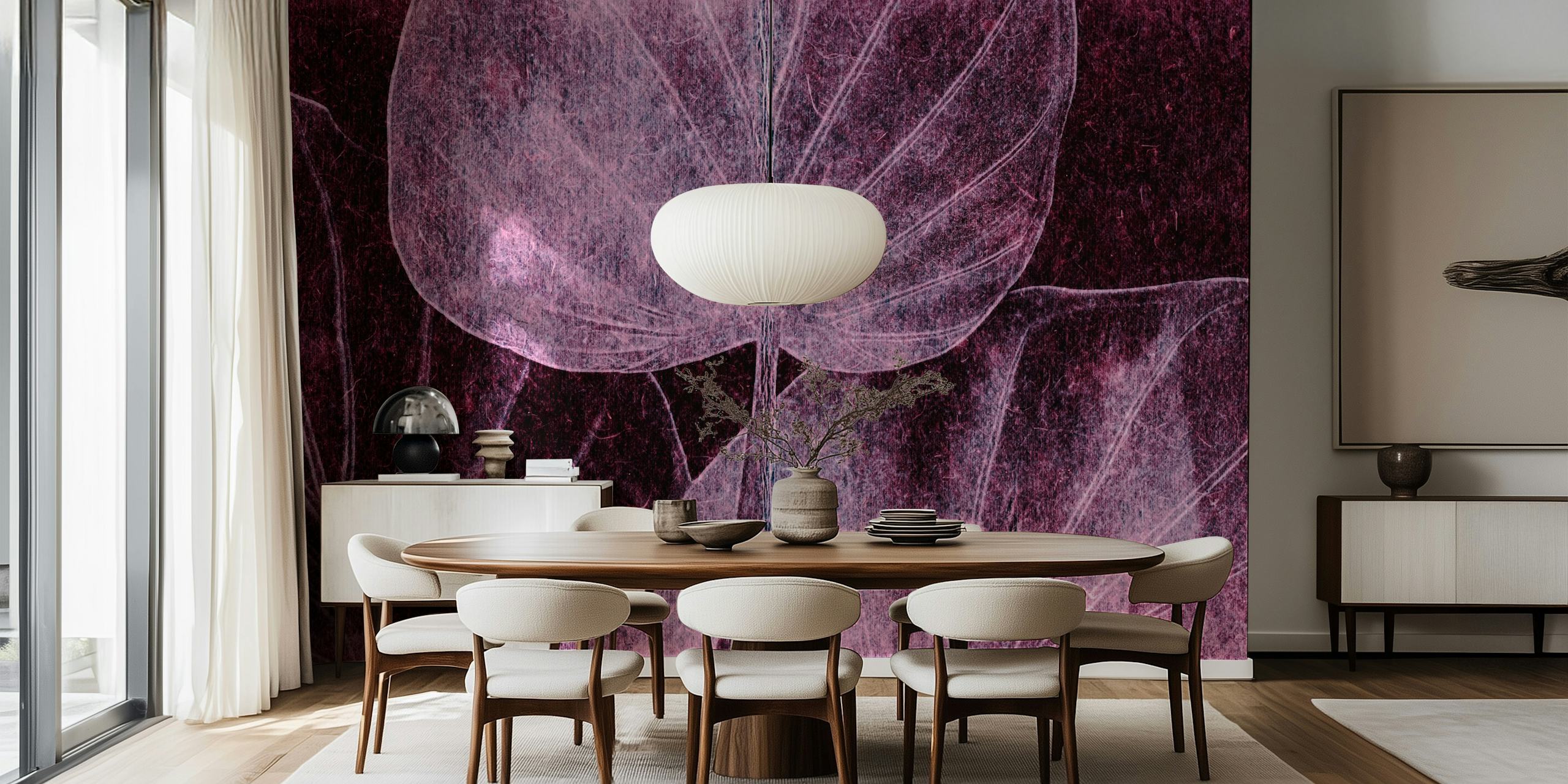 Japandi Leaf Grunge tapet i et rum