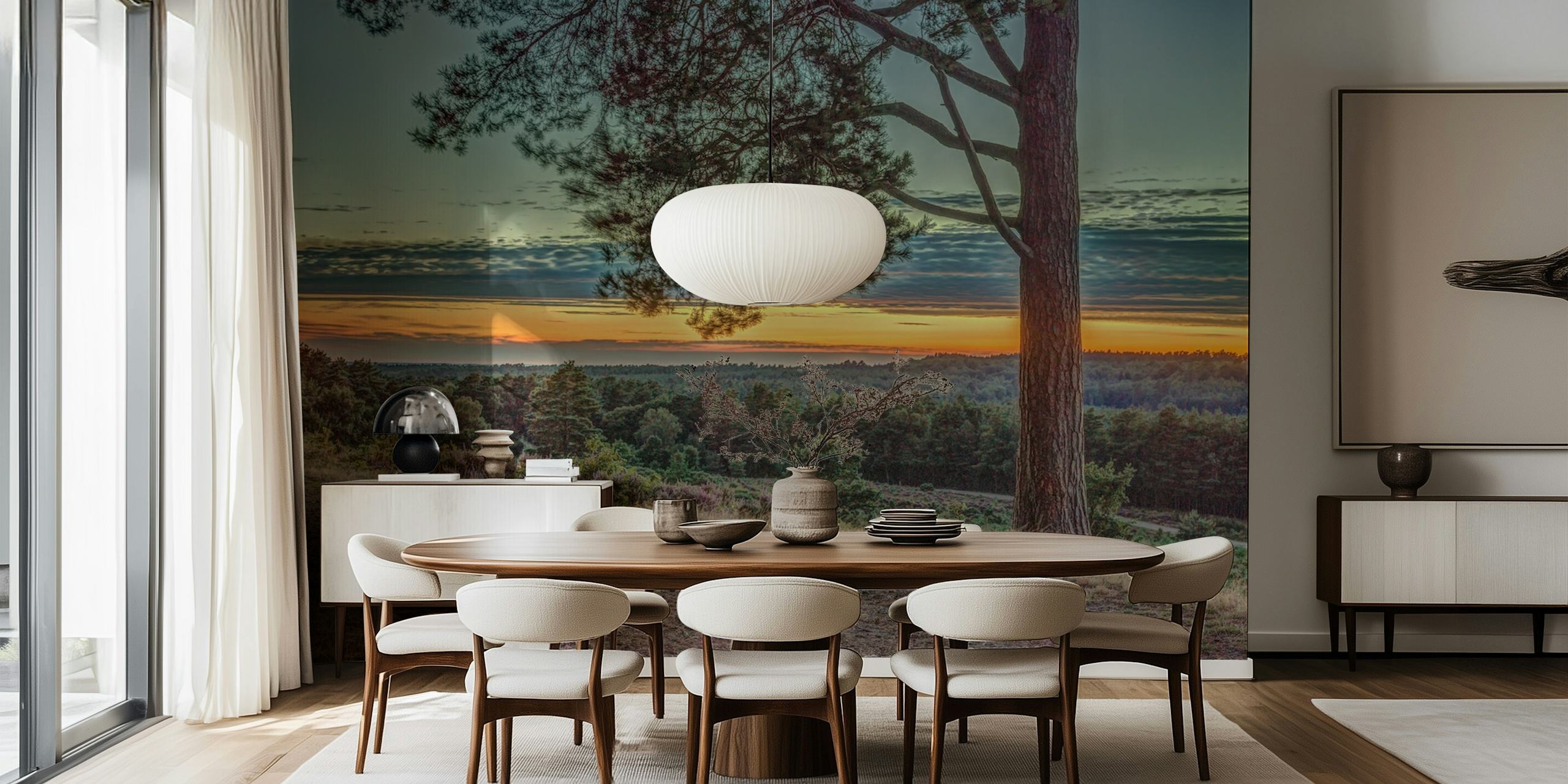 Carta da parati Picturesque Landscape in una stanza