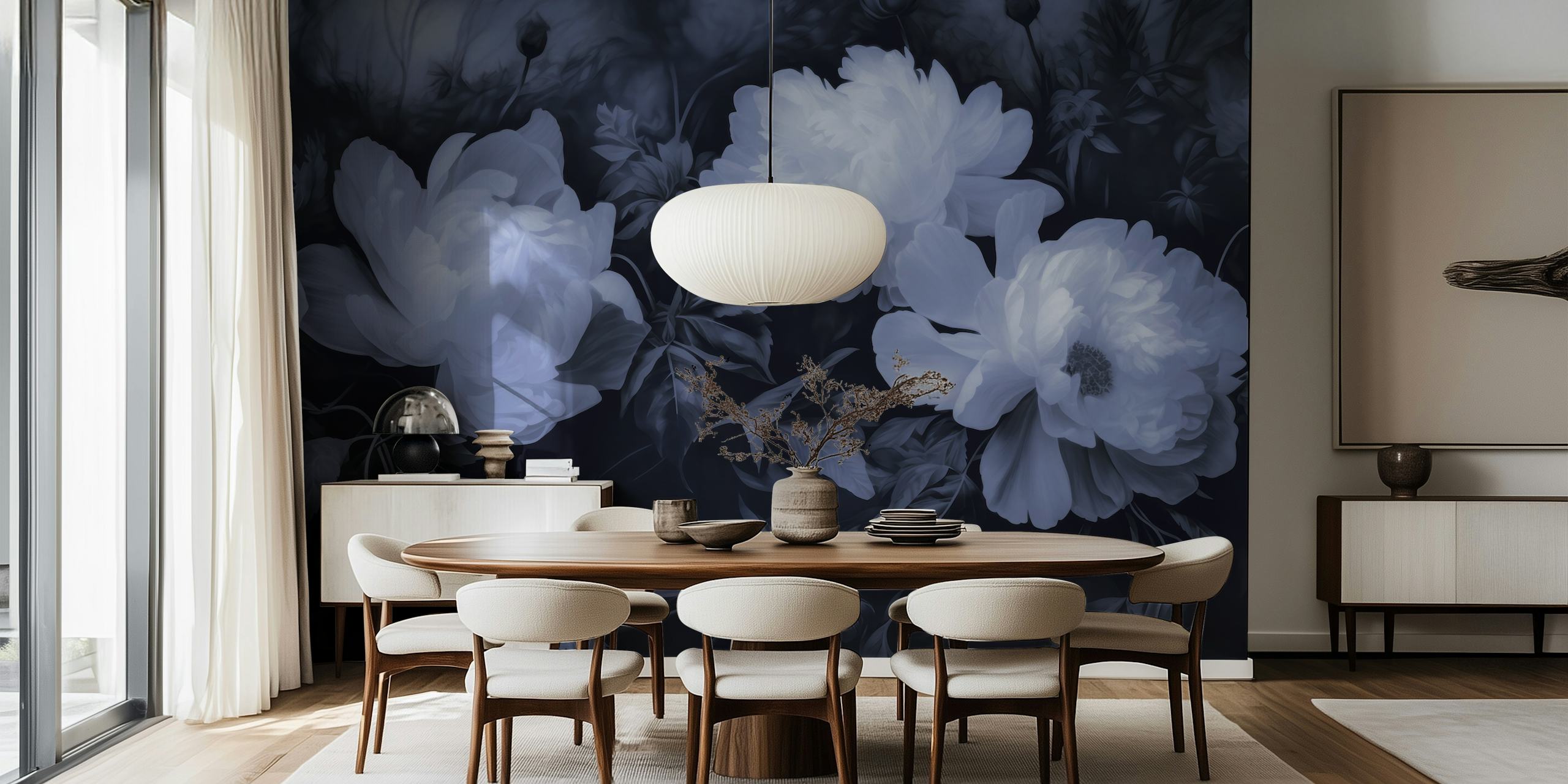 Carta da parati Opulent Baroque Flowers in una stanza