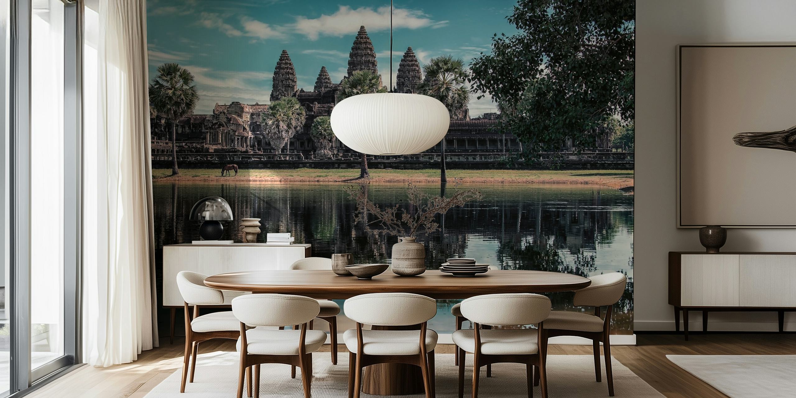 Tapeta Angkor Wat wyświetlona w pokoju