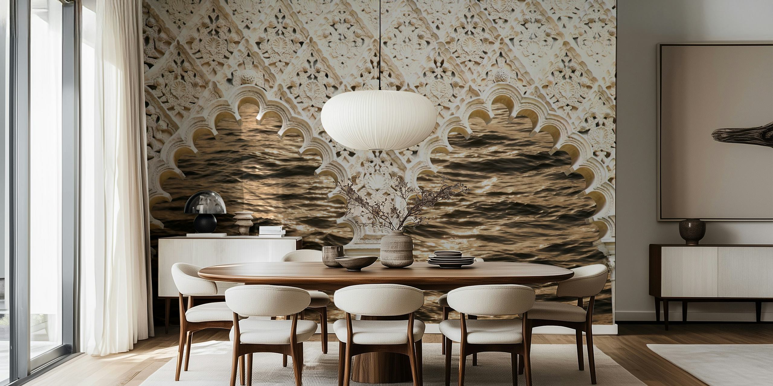 Papel pintado Sunset Ocean Dream Arches en una habitación