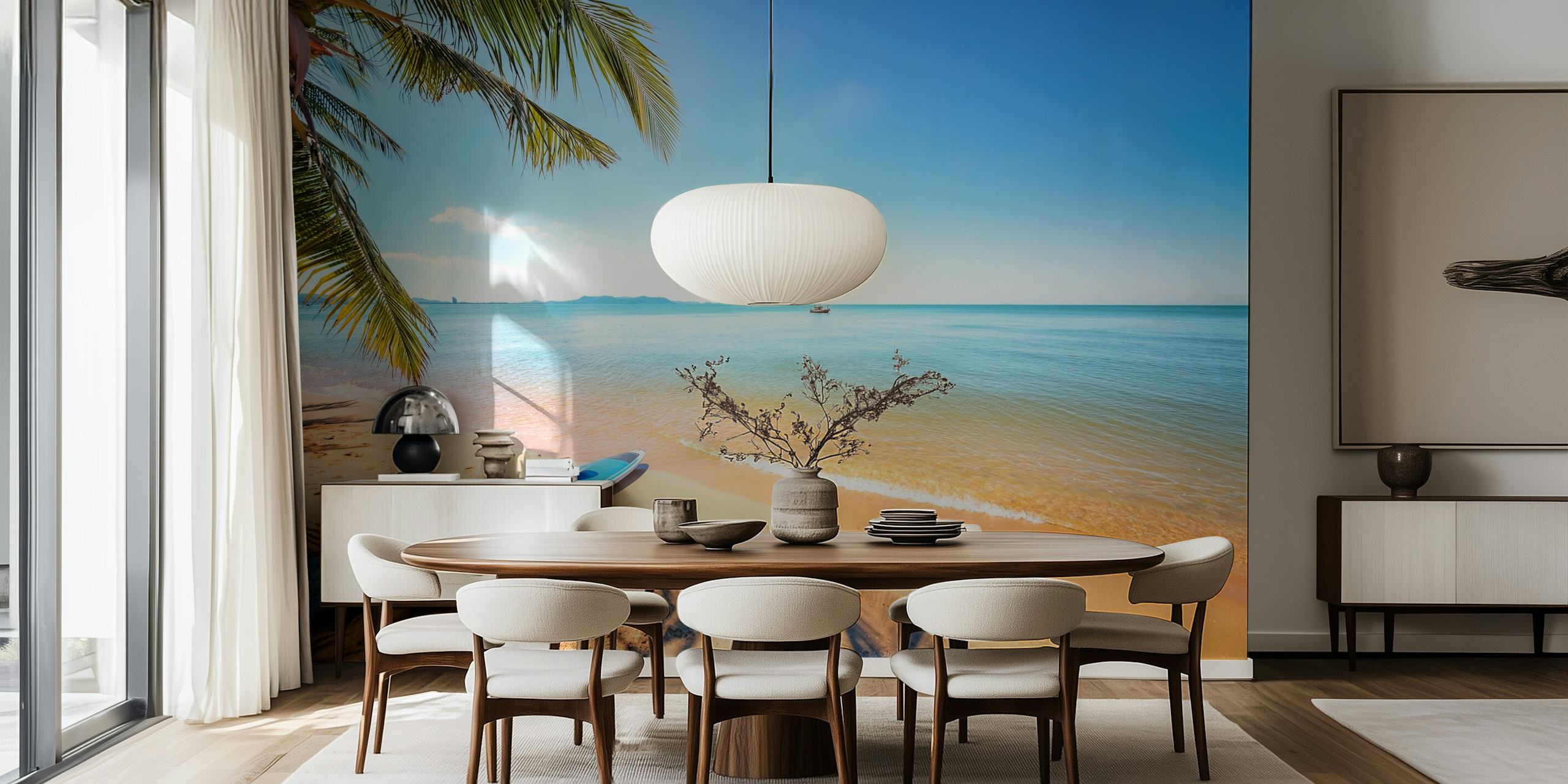 Beach Side landschapsbehang in een kamer