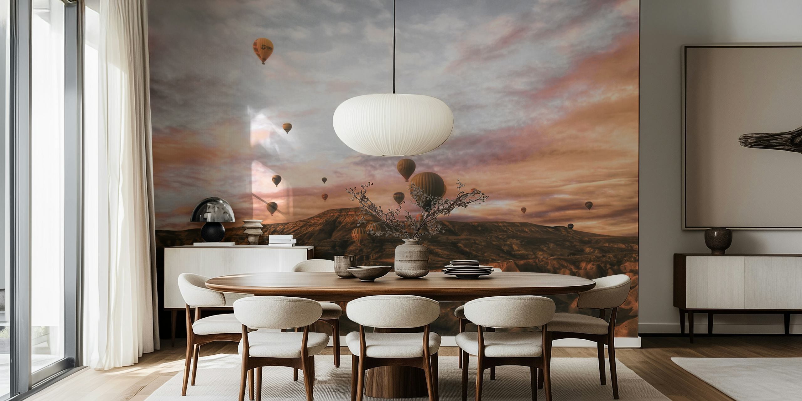 Cappadocia varmluftsballonger vid soluppgången fototapet