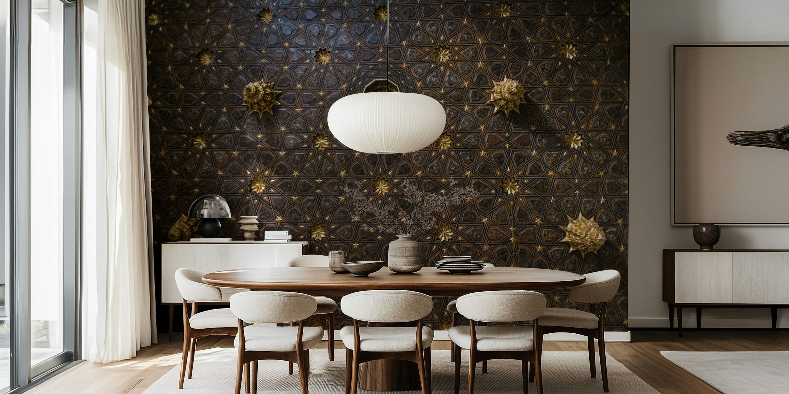 Golden Mudejar Ceiling Seville τοιχογραφία με περίτεχνα μοτίβα