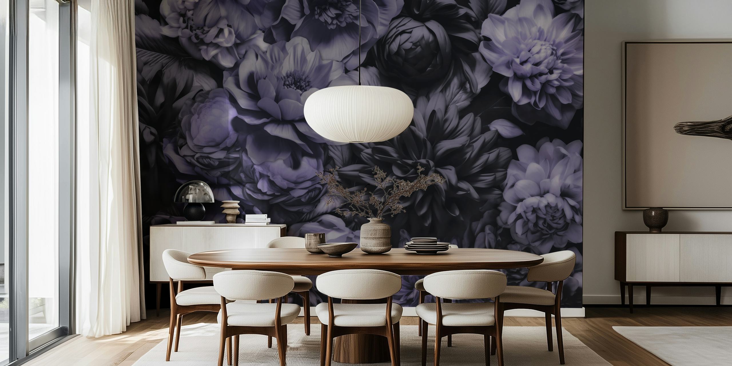 Moody purple floral design