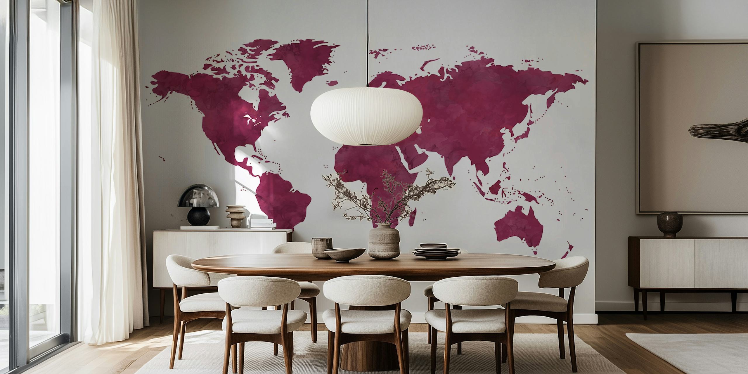 Βαφή τοίχου παγκόσμιος χάρτης μωβ