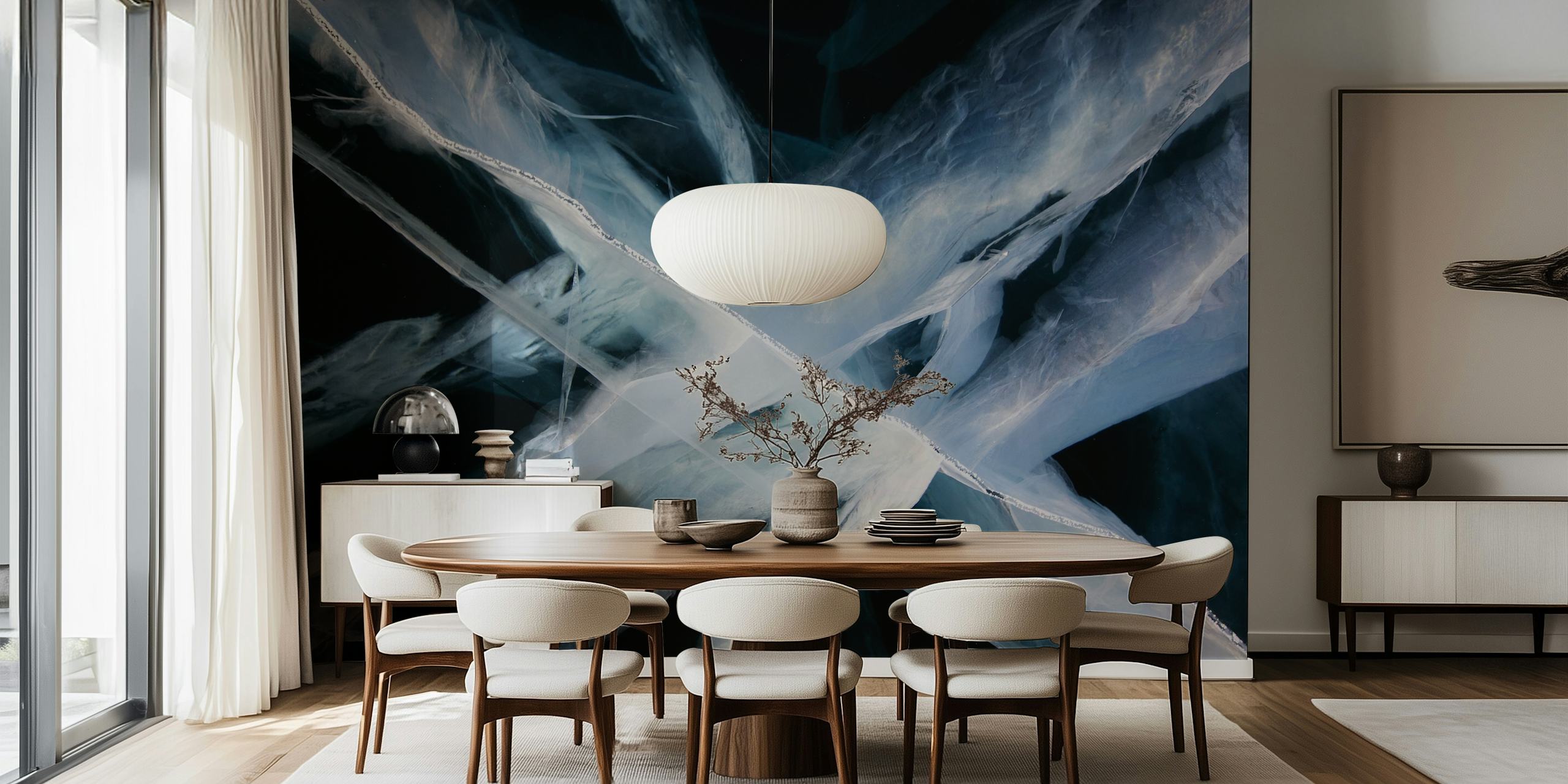Deep ice wallpaper design in a room