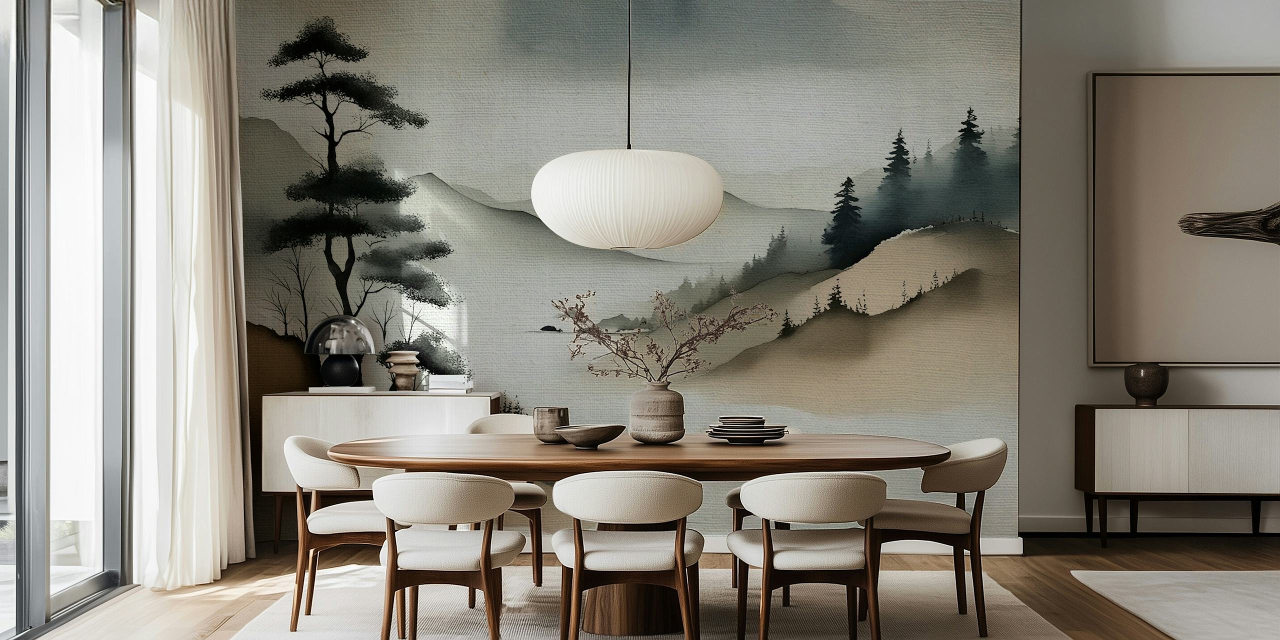 Zen Forest wallpaper displayed in a room