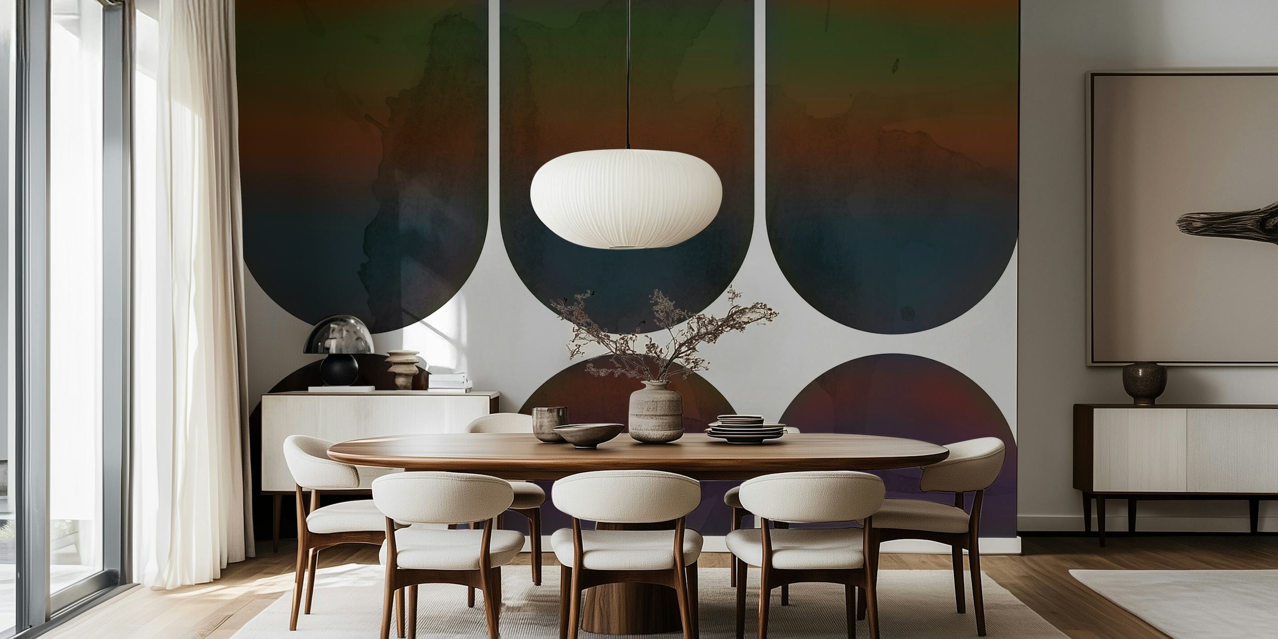 Mystic Mid-Century Arches wallpaper in a room